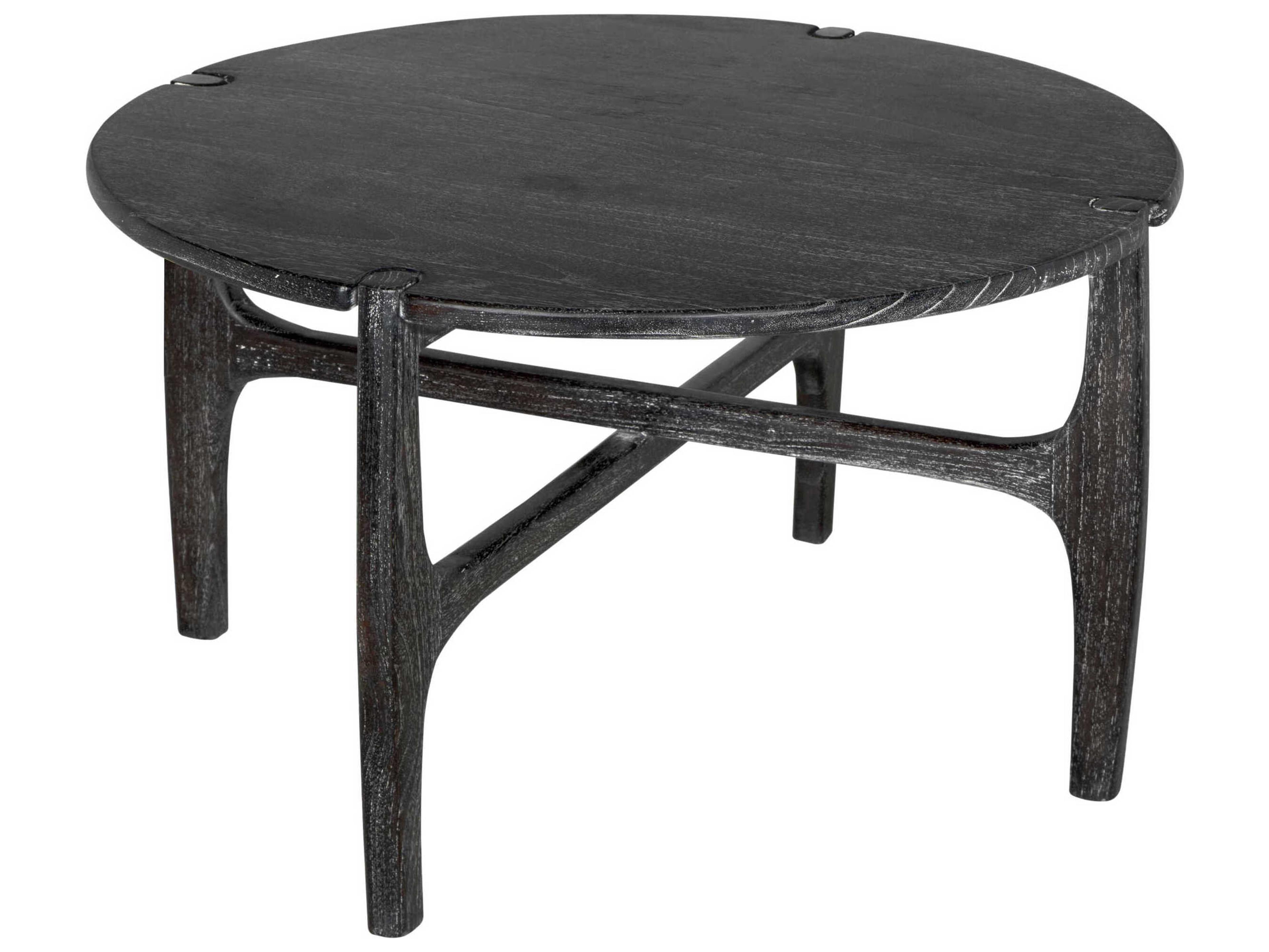 Noir Bucks Round Wood Sombre Coffee Table