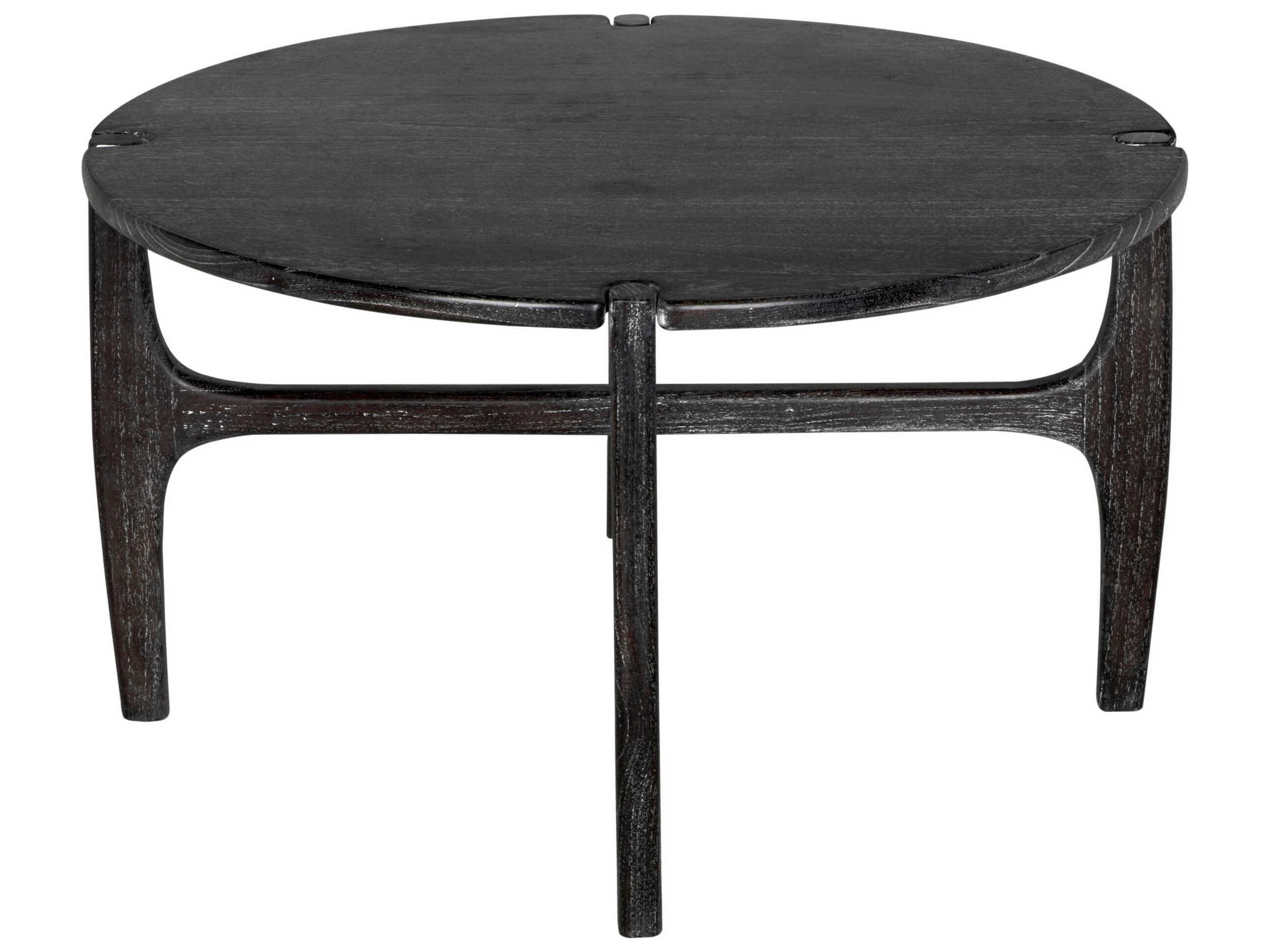 Noir Bucks Round Wood Sombre Coffee Table