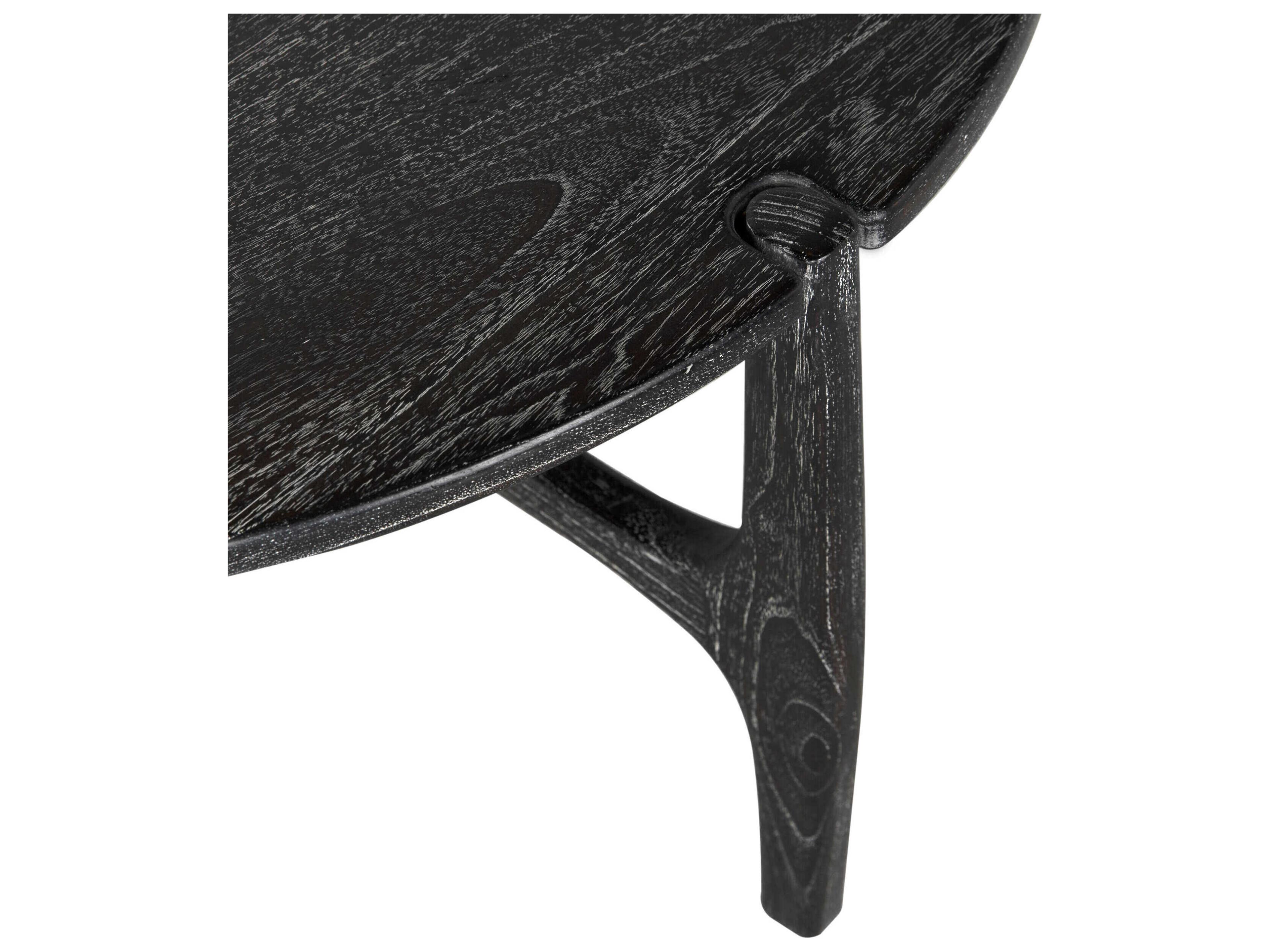 Noir Bucks Round Wood Sombre Coffee Table