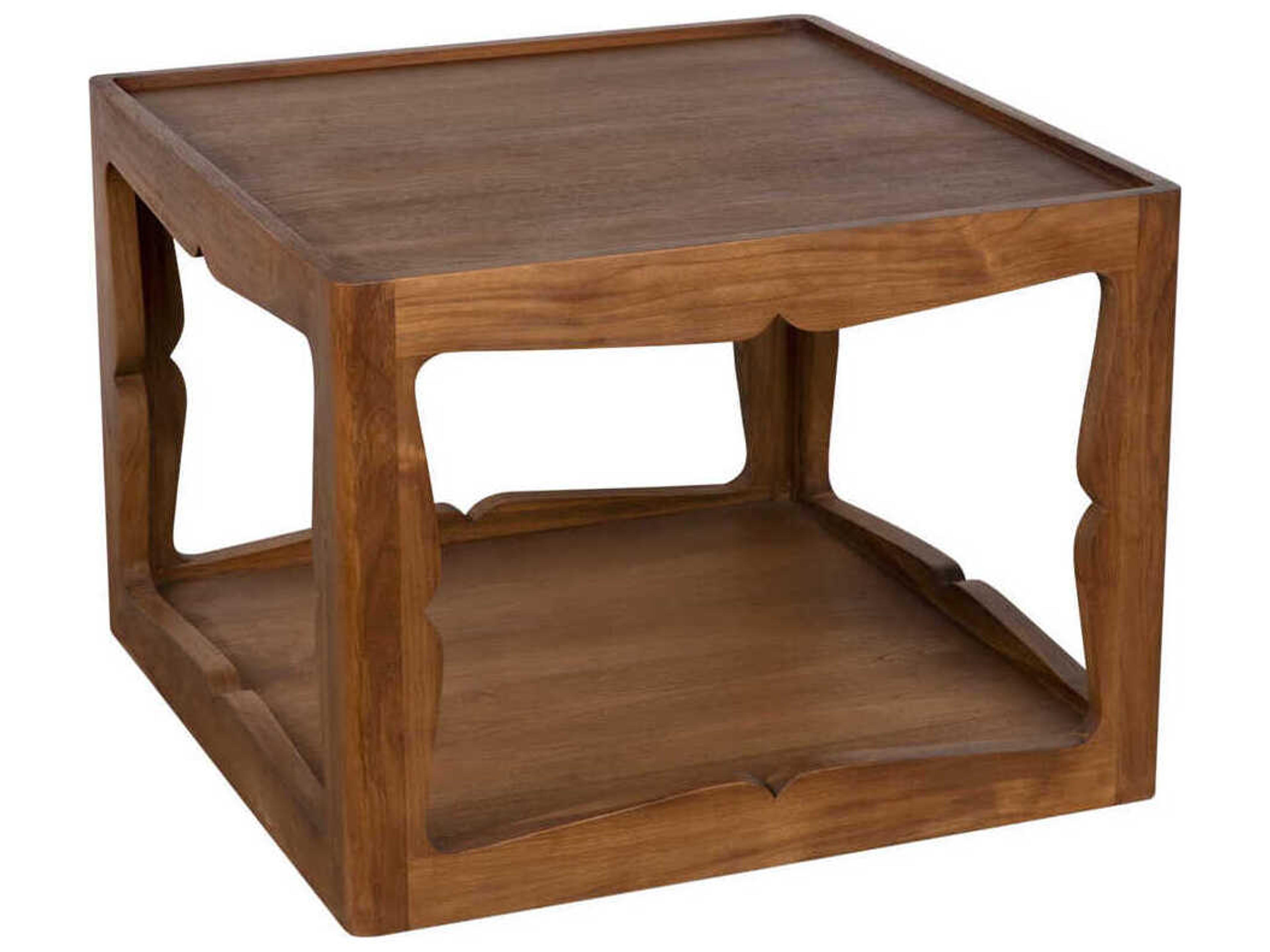 Noir Square Wood Clear Coat Flat Kabbal End Table