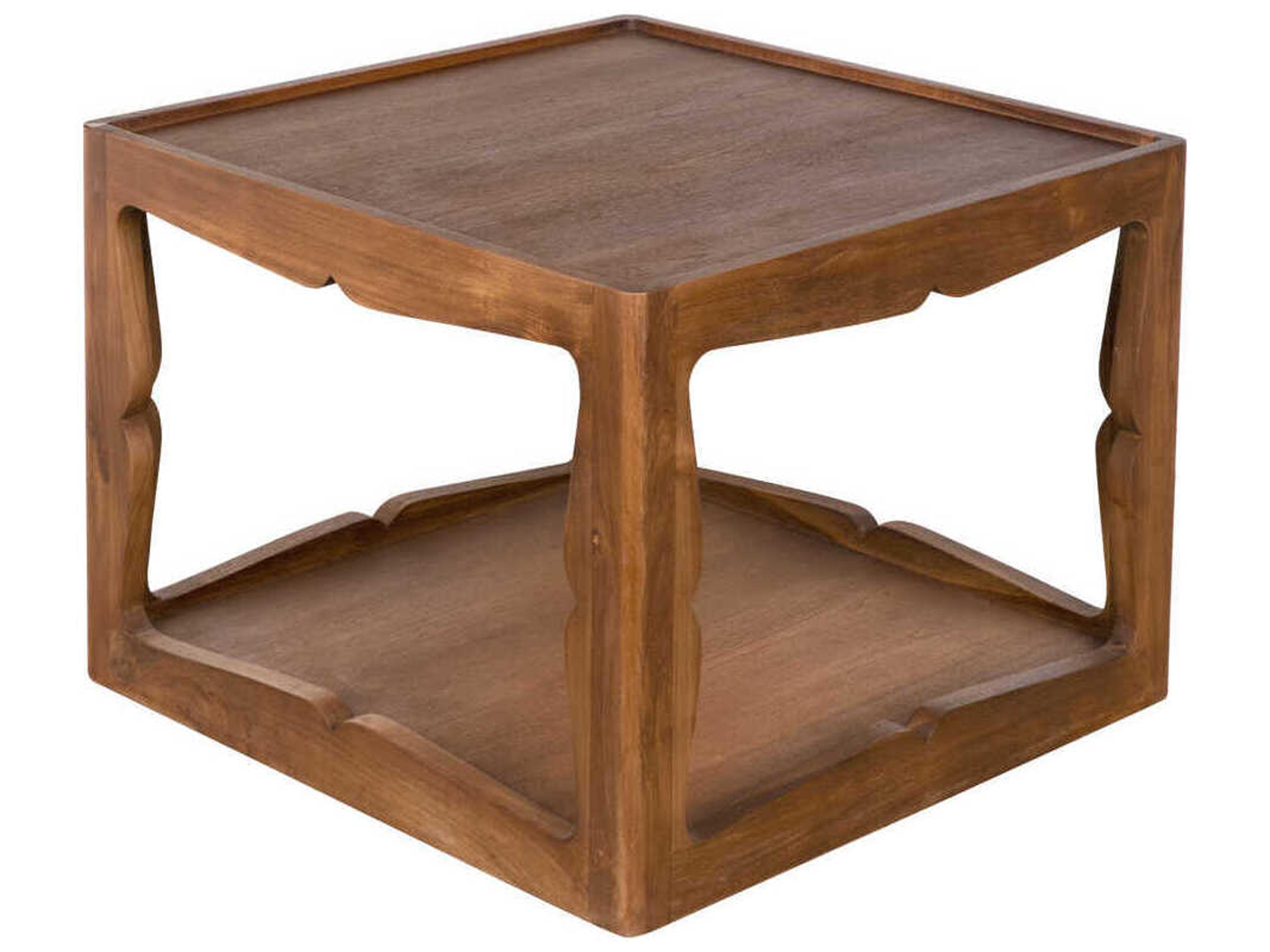 Noir Square Wood Clear Coat Flat Kabbal End Table