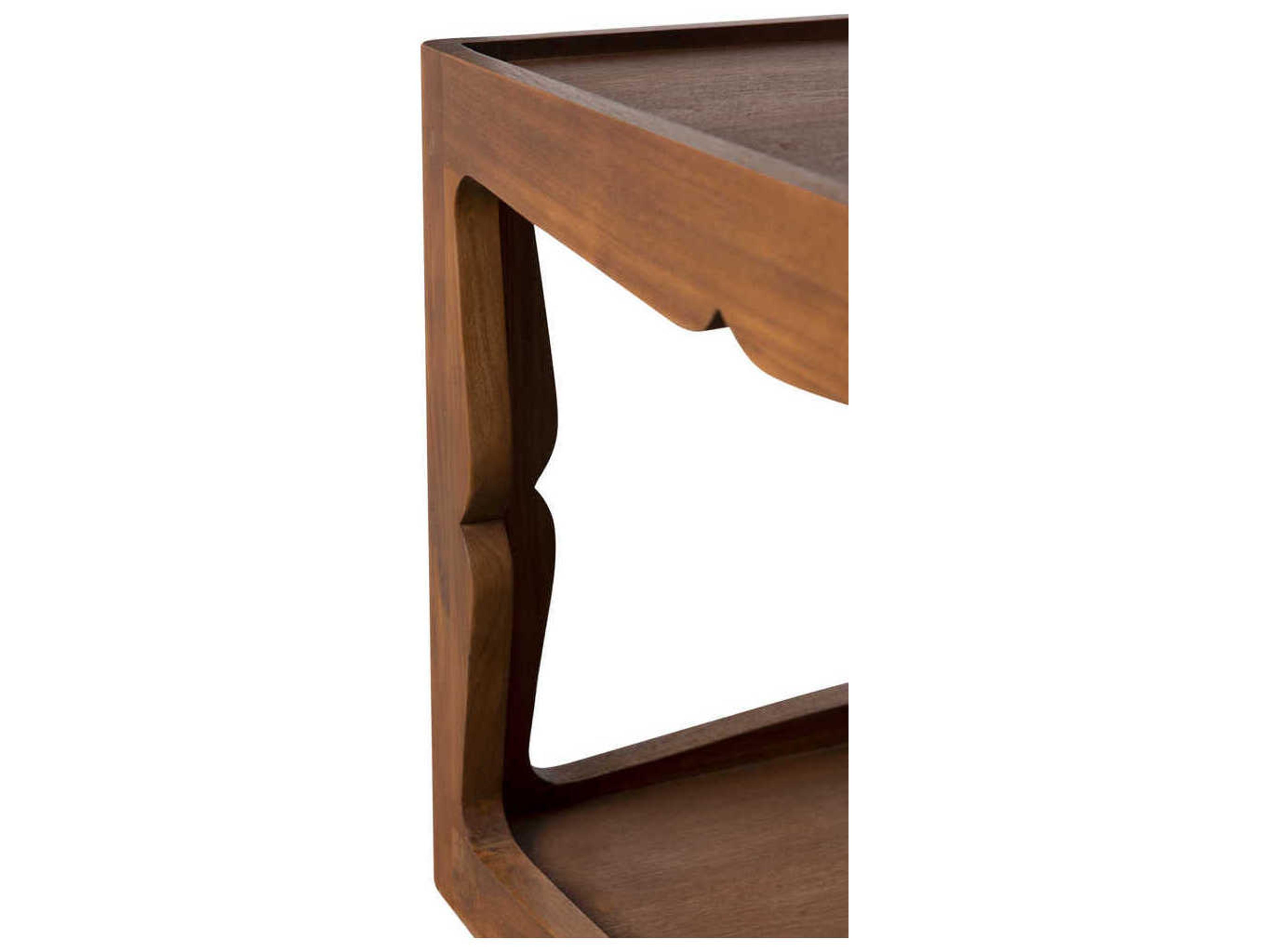 Noir Square Wood Clear Coat Flat Kabbal End Table