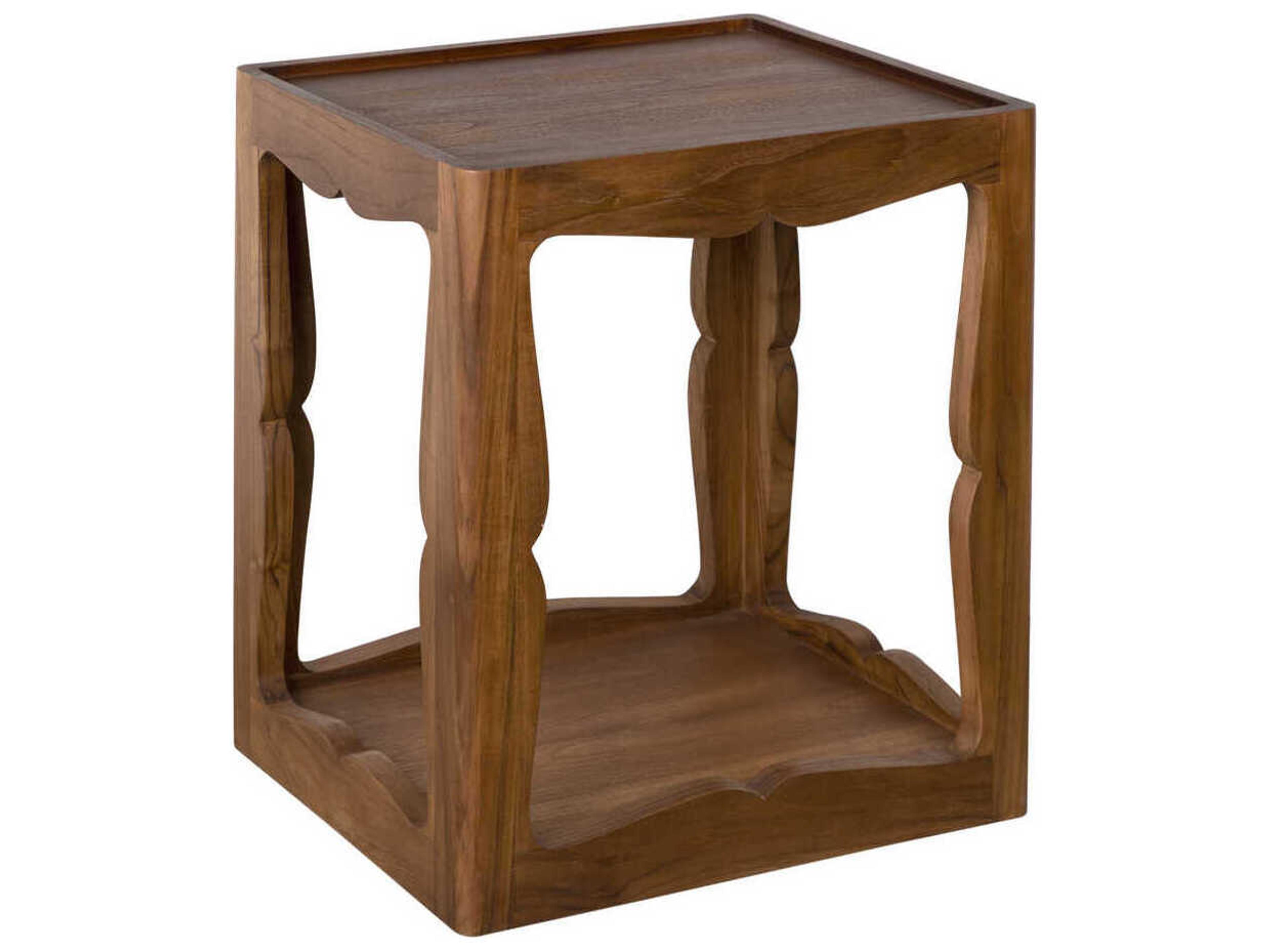 Rectangular Wood Clear Coat Flat Kabbal End Table