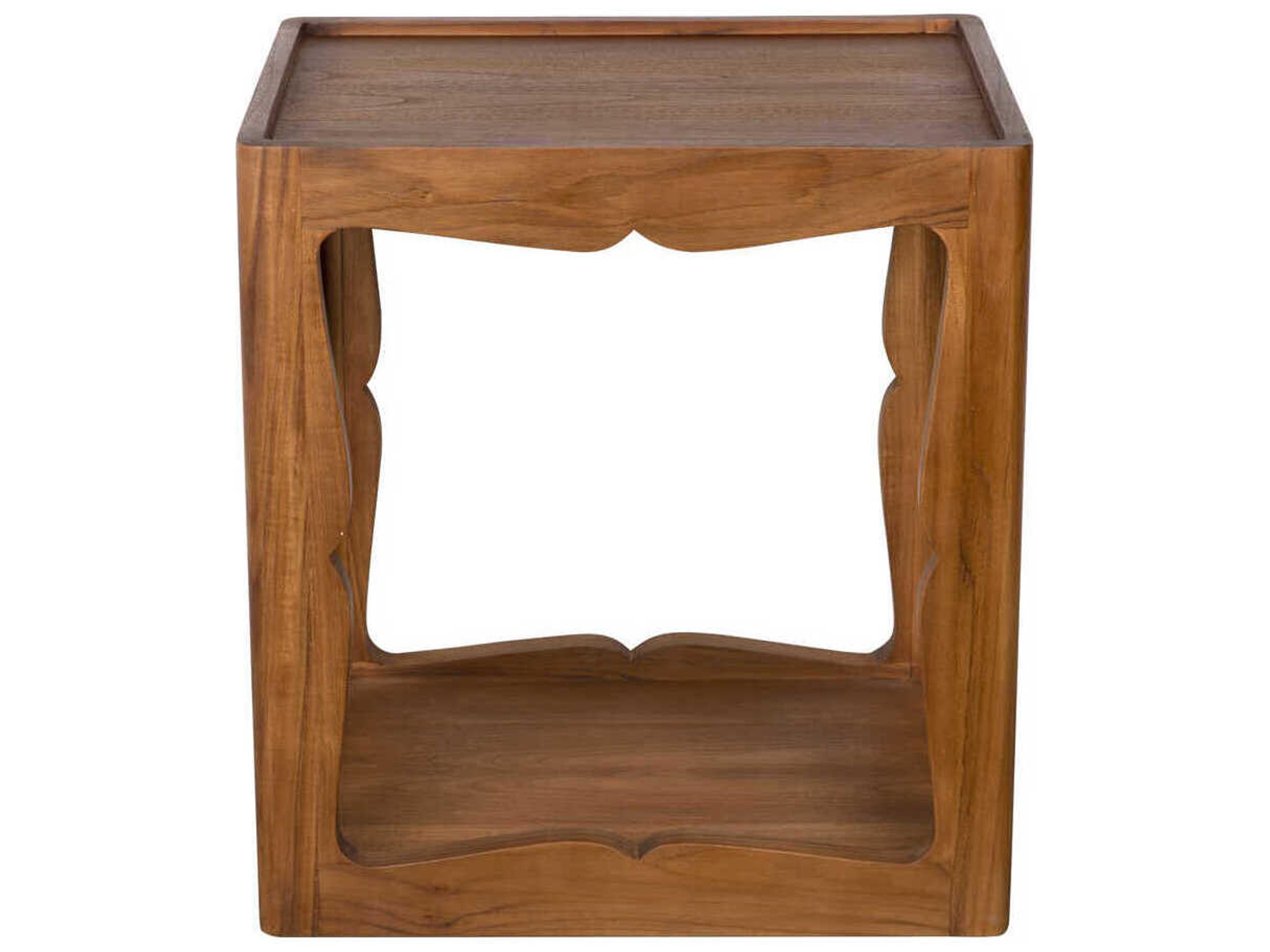 Noir Rectangular Wood Clear Coat Flat Kabbal End Table