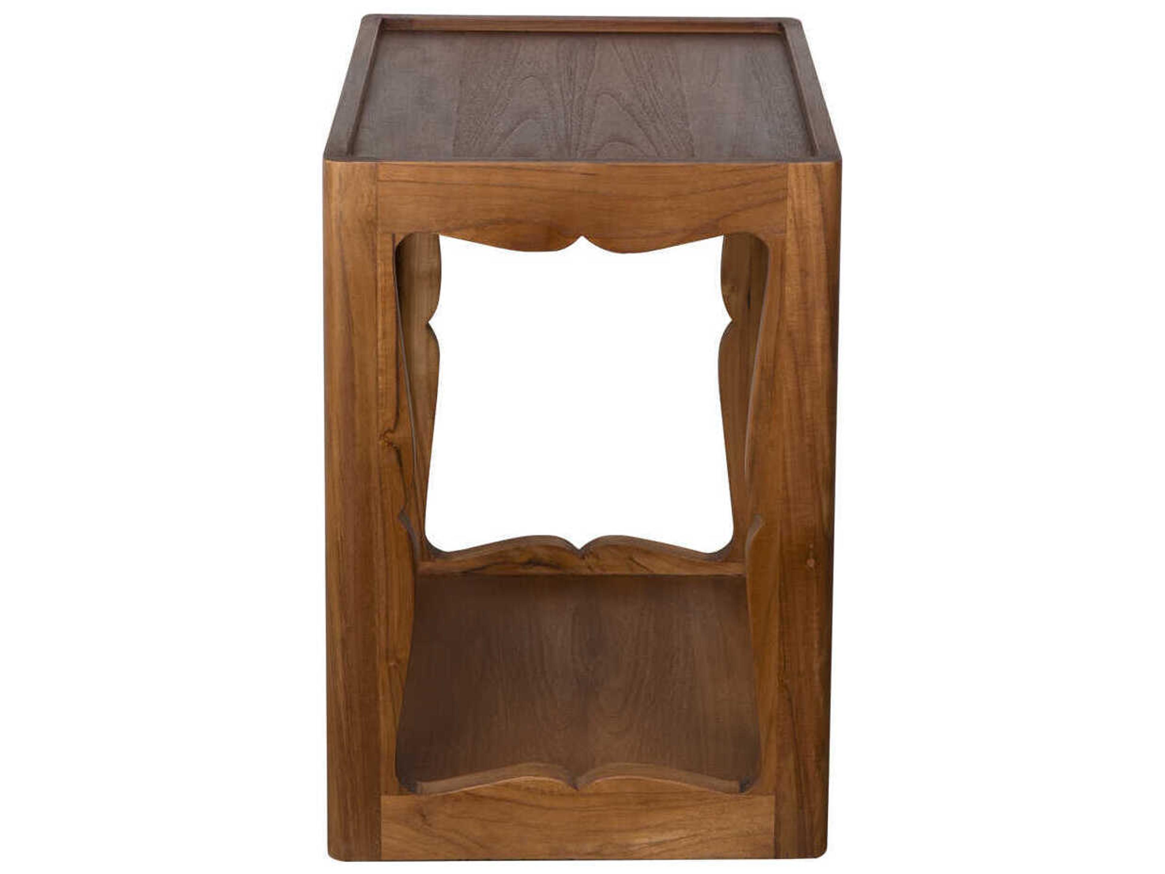 Noir Rectangular Wood Clear Coat Flat Kabbal End Table