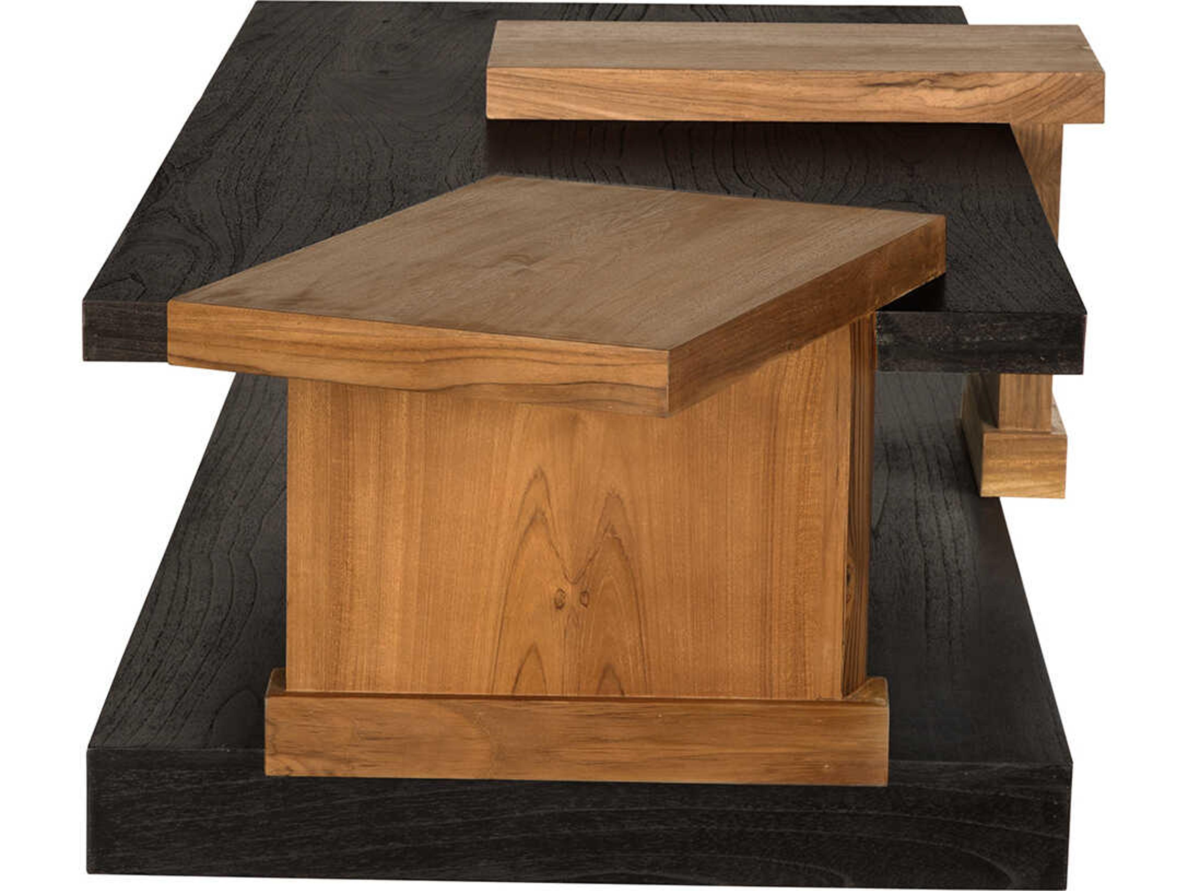 Noir Fleming Rectangular Wood Charcoal Black And Clear Coat Flat Coffee Table