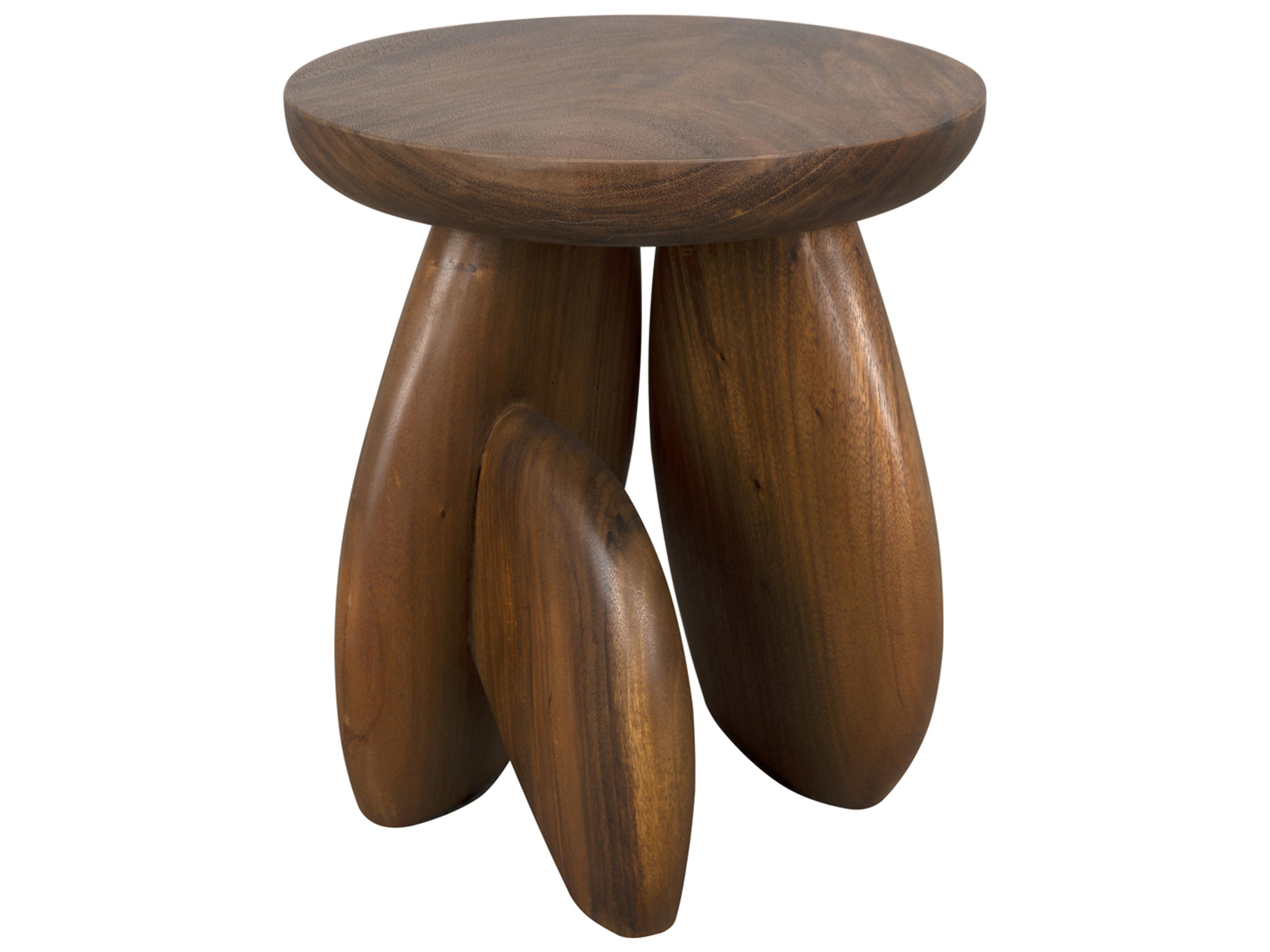 Noir Boko Round Wood End Table