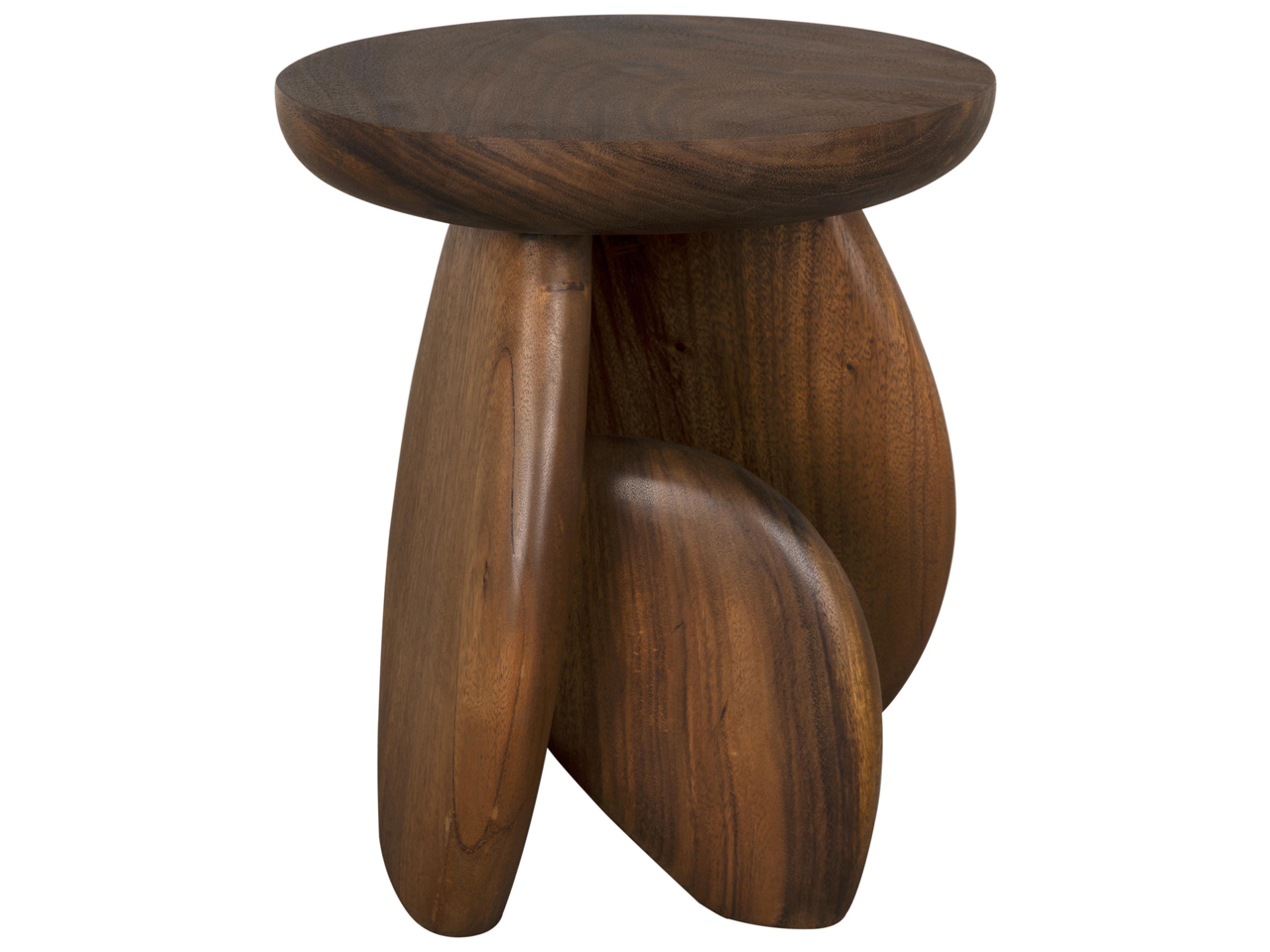 Noir Boko Round Wood End Table