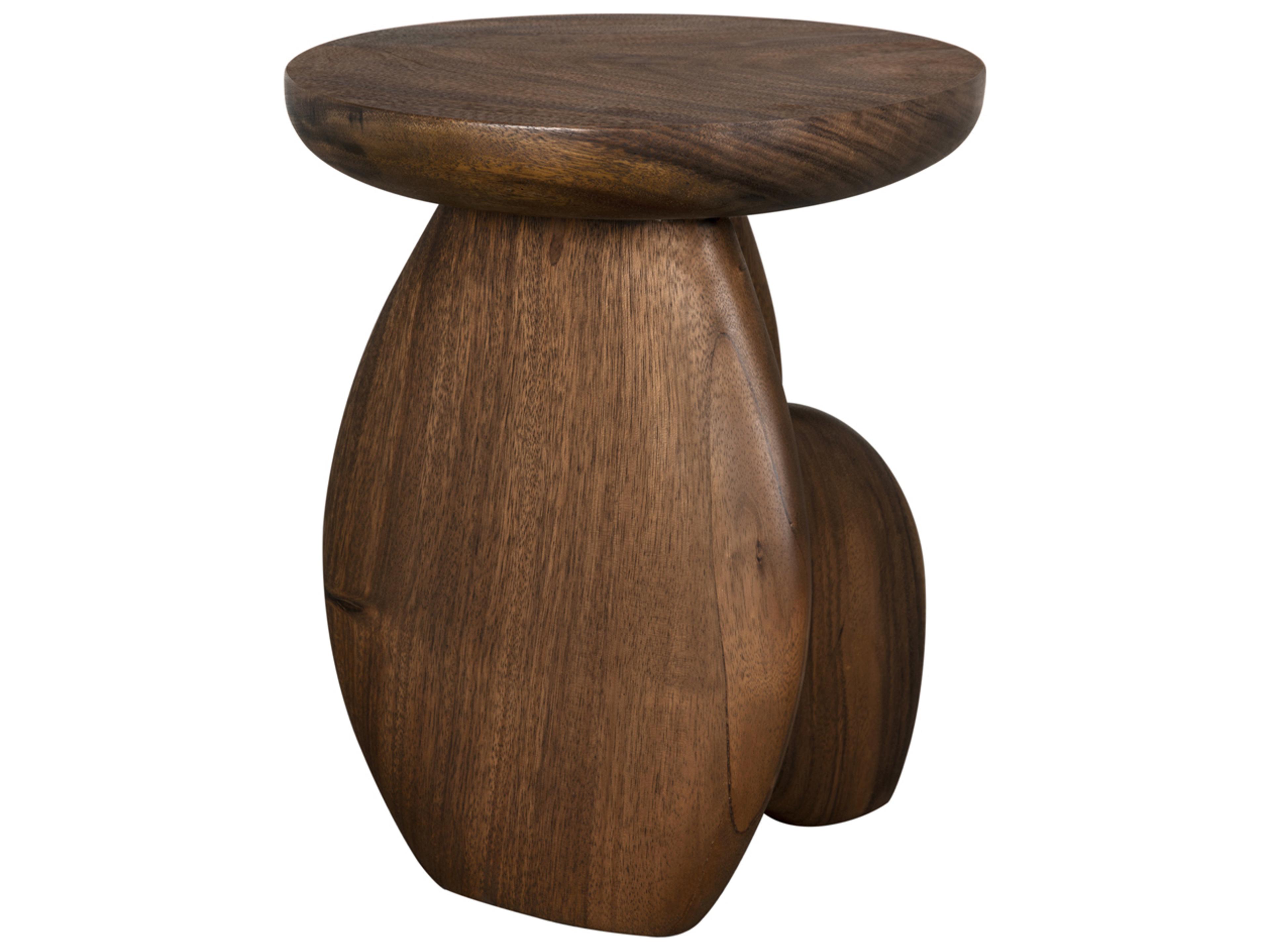 Noir Boko Round Wood End Table