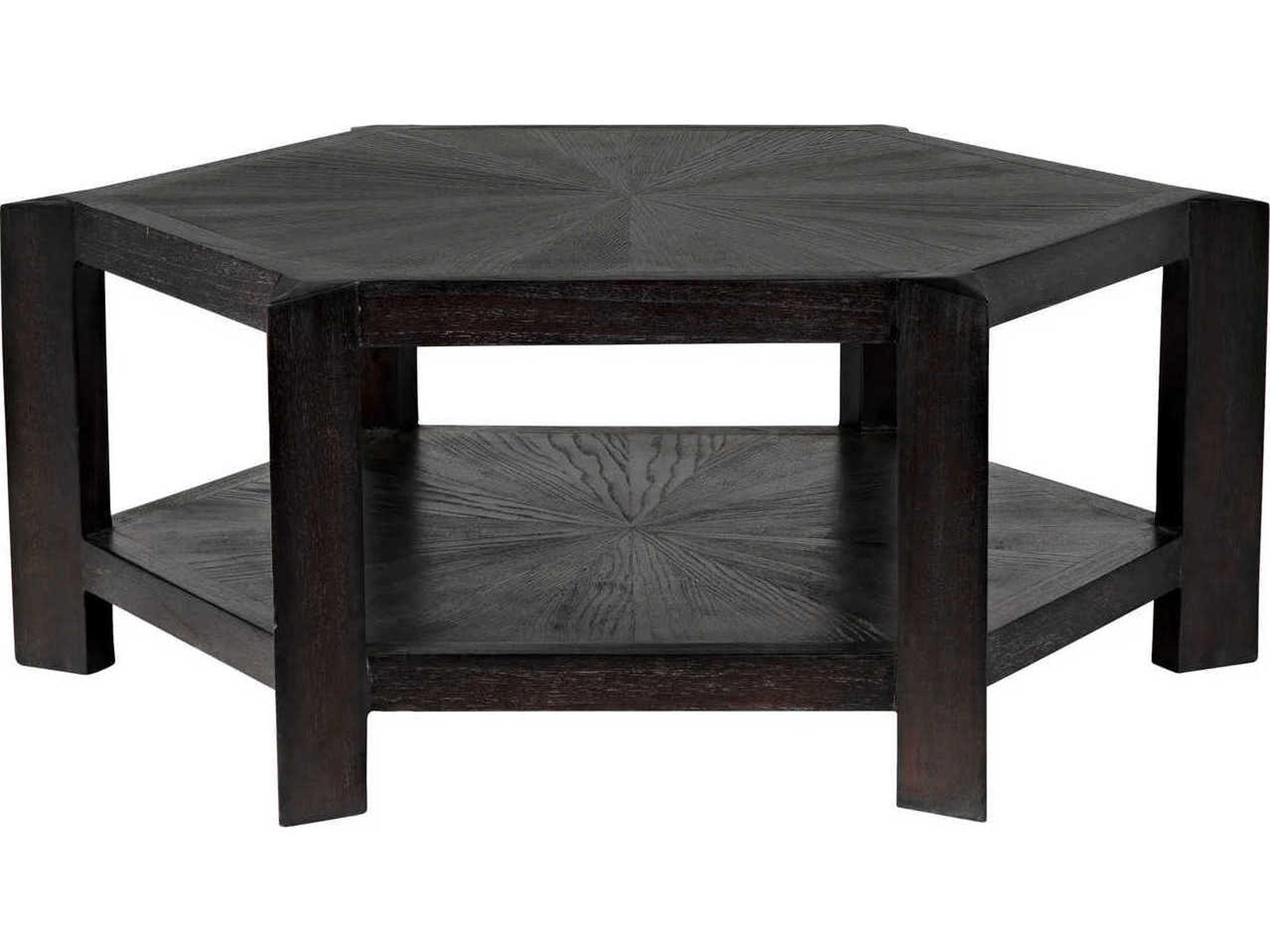 Yuhuda Hexagon Wood Sombre Coffee Table