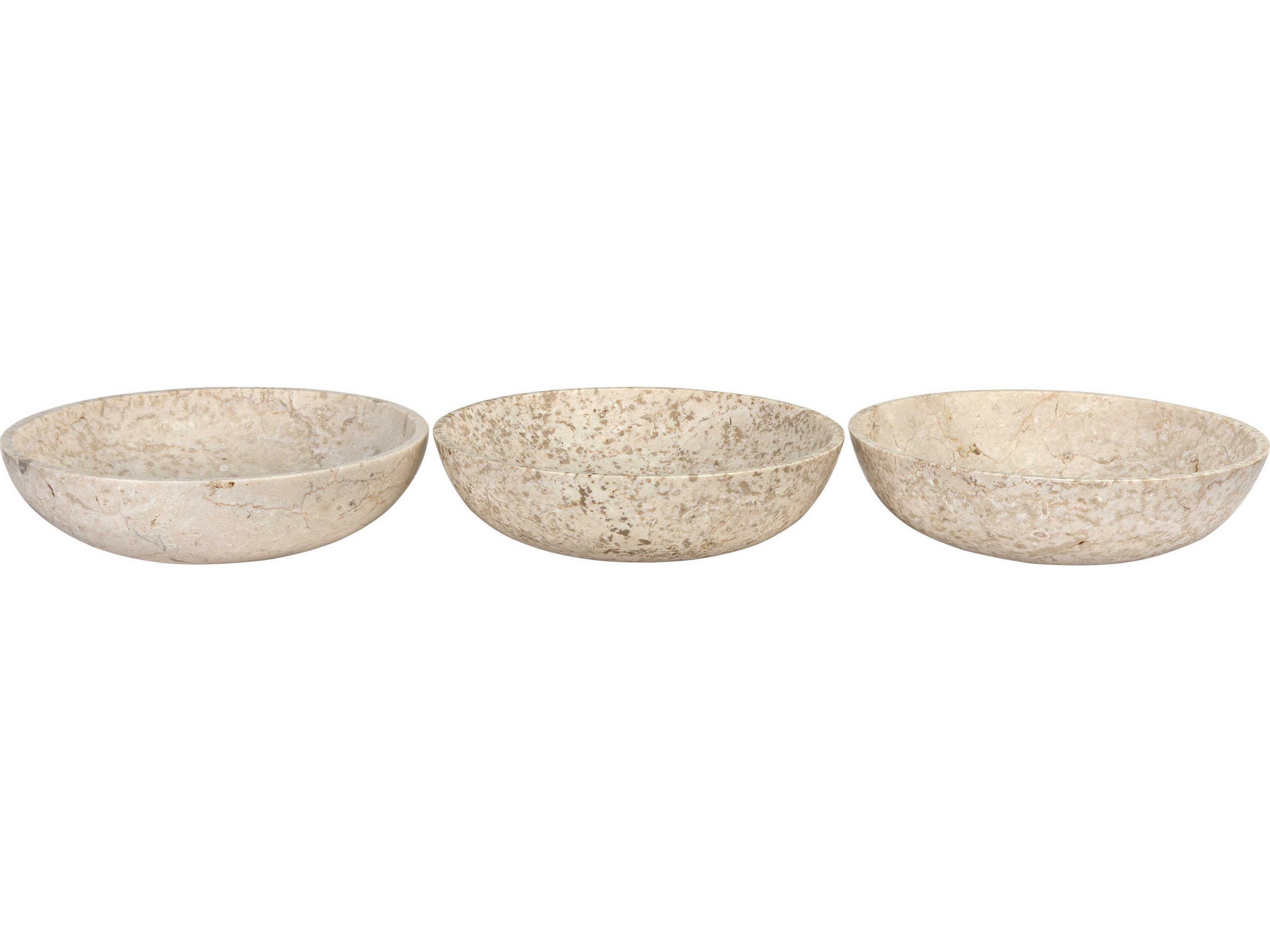 White Marble Decorative Bowls Set of 3