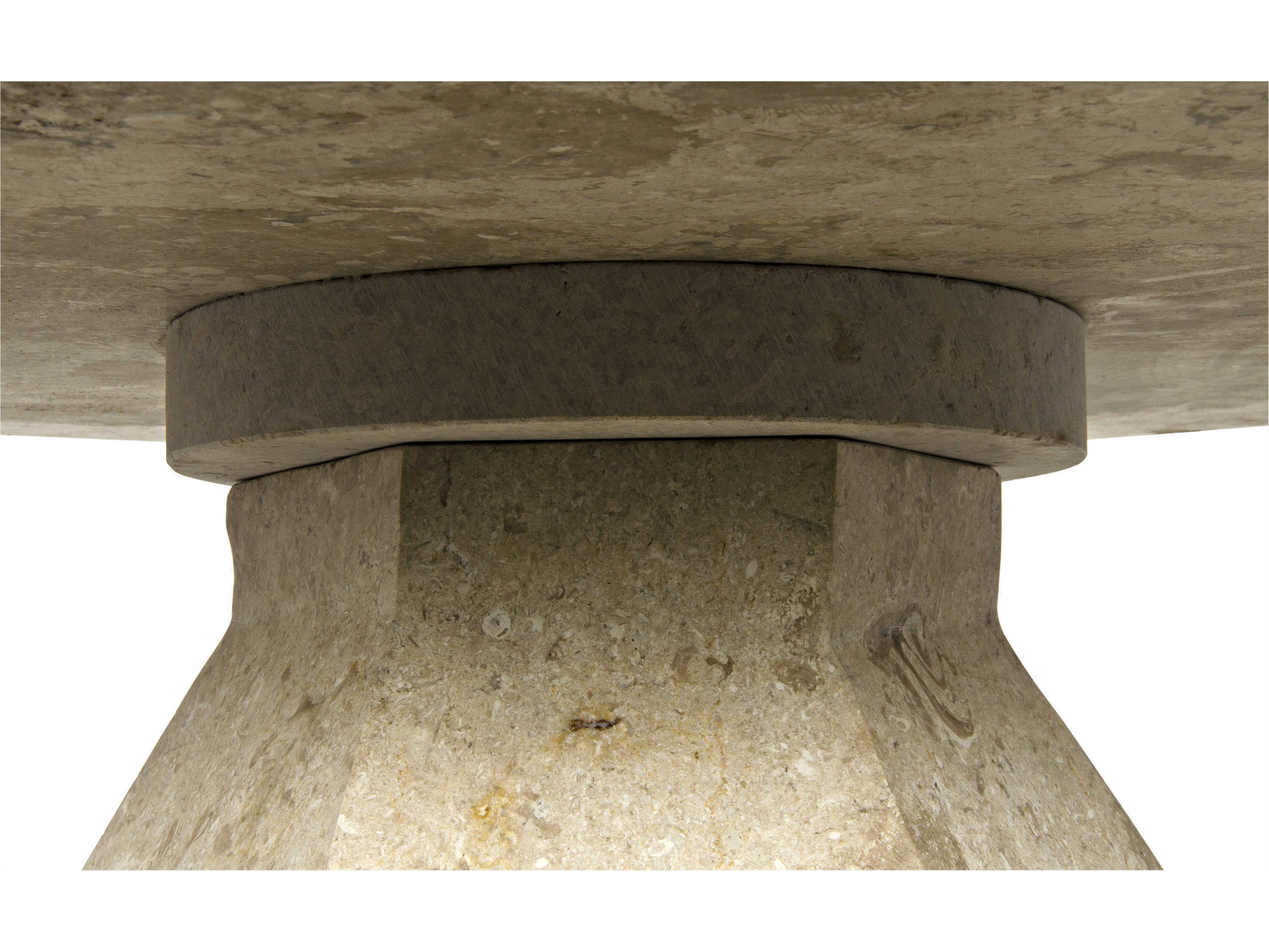 Noir Living Room Accents Octagon White Marble End Table