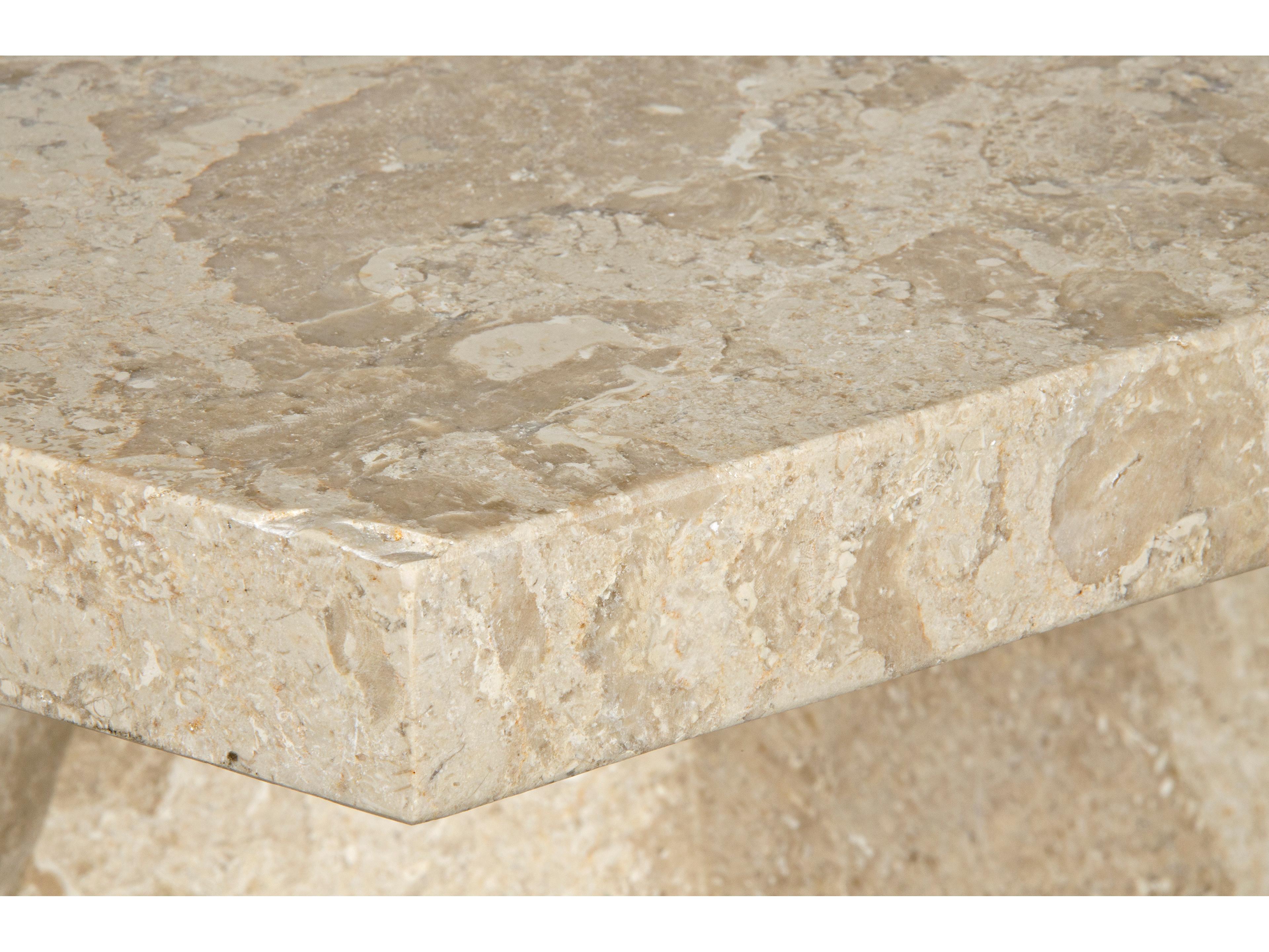 Noir Living Room Accents Octagon White Marble End Table