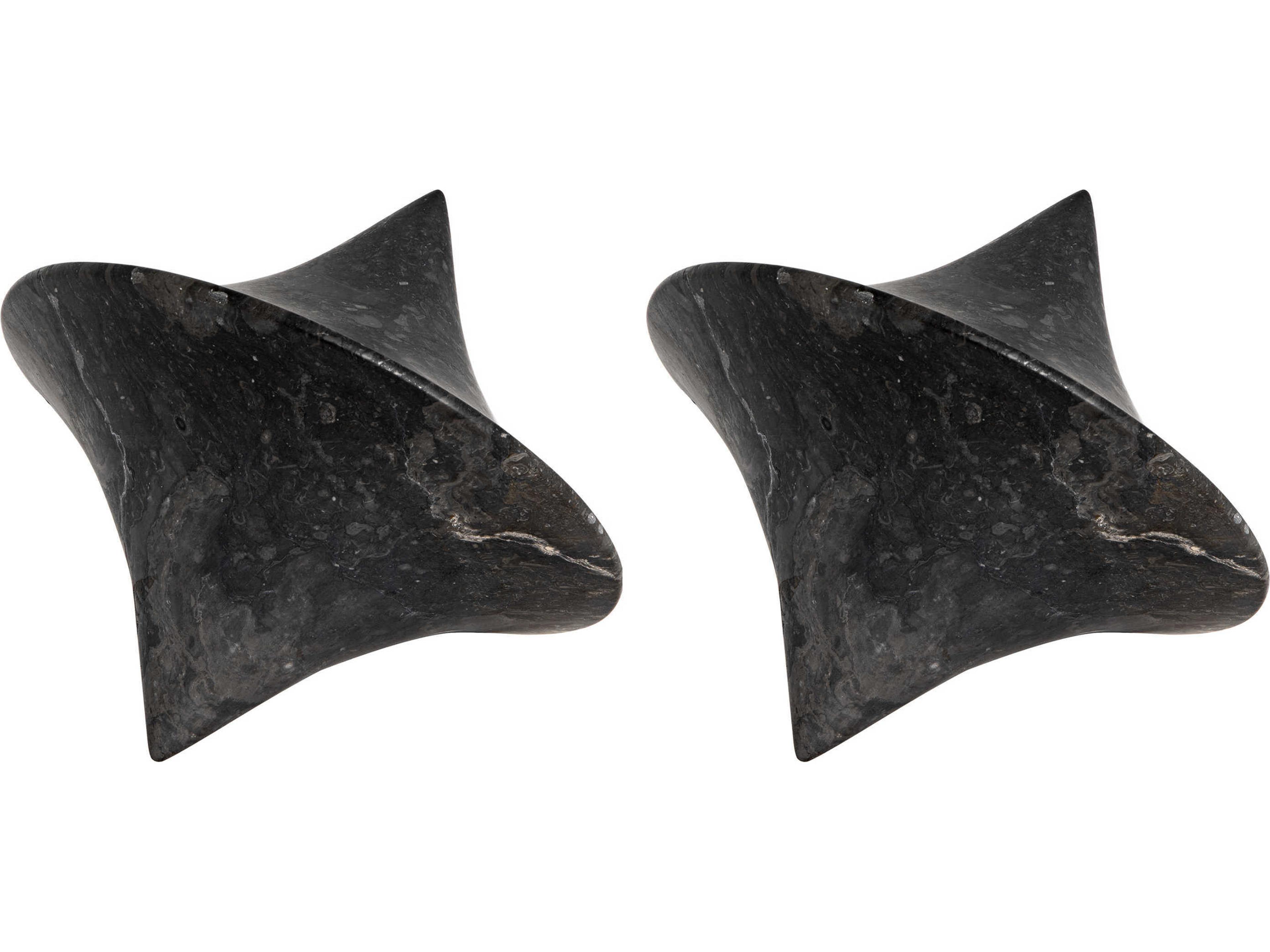 Noir Balsac Object Black Marble Decorative Accent Set of 2