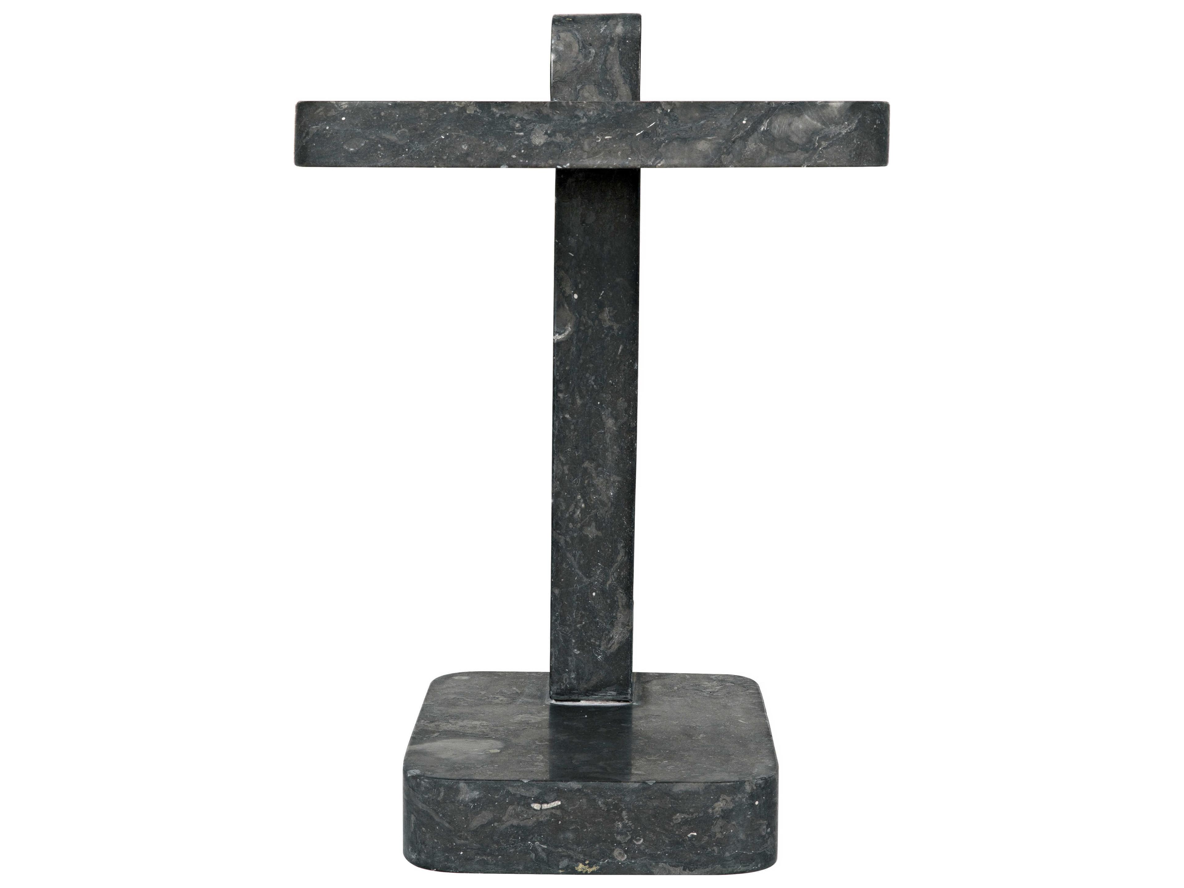 Noir Black Marble End Table