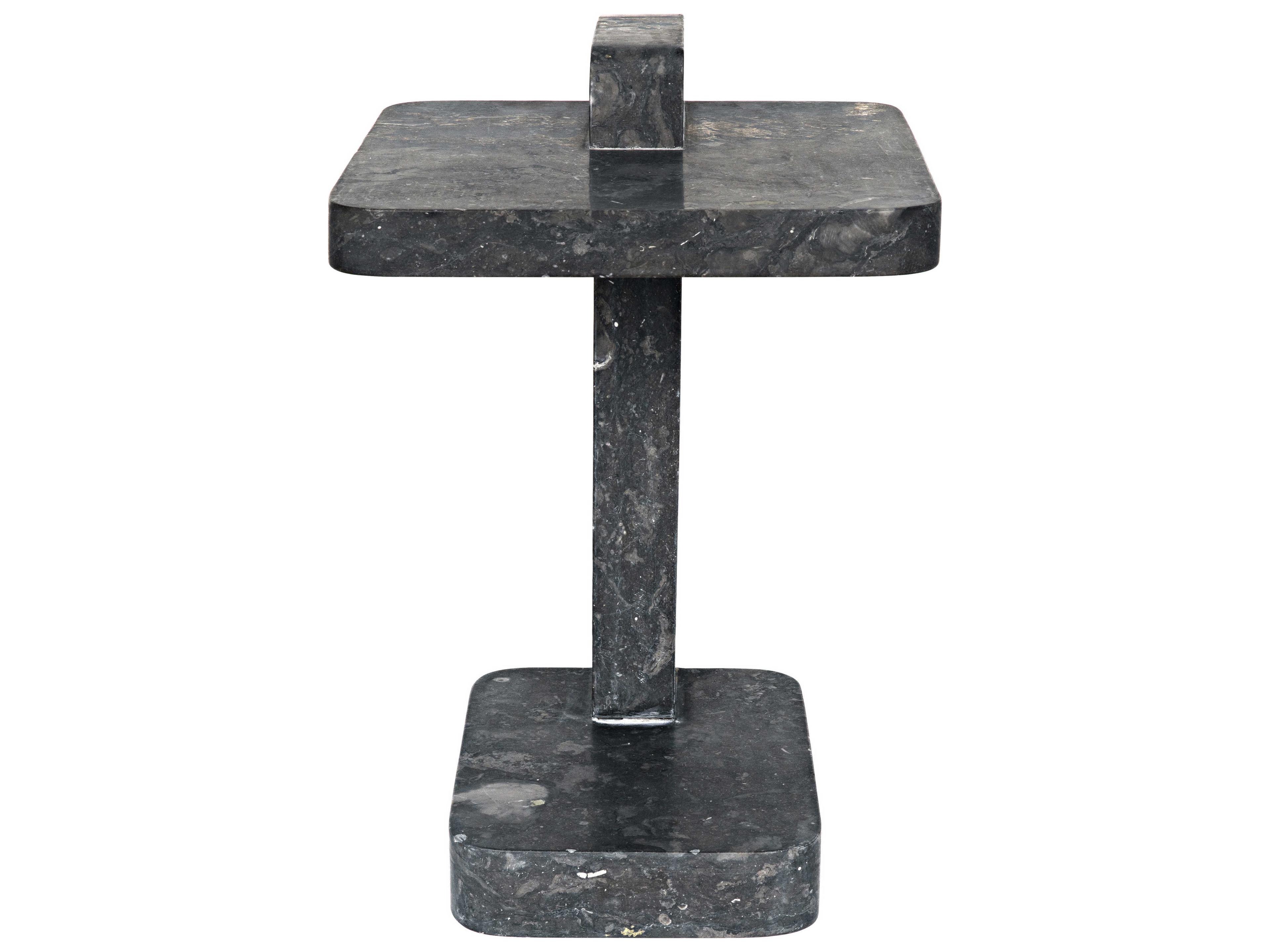 Noir Black Marble End Table