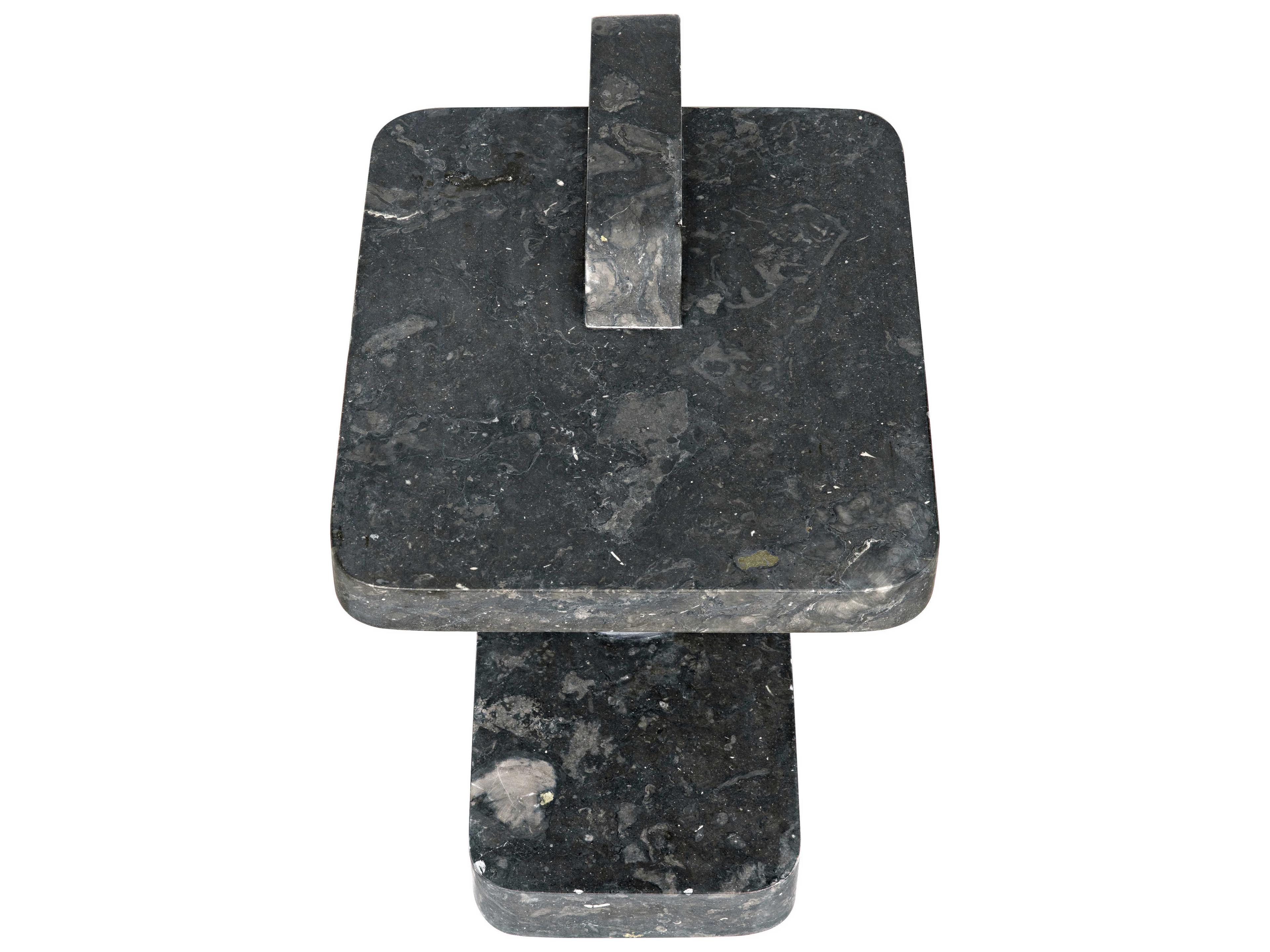 Noir Black Marble End Table