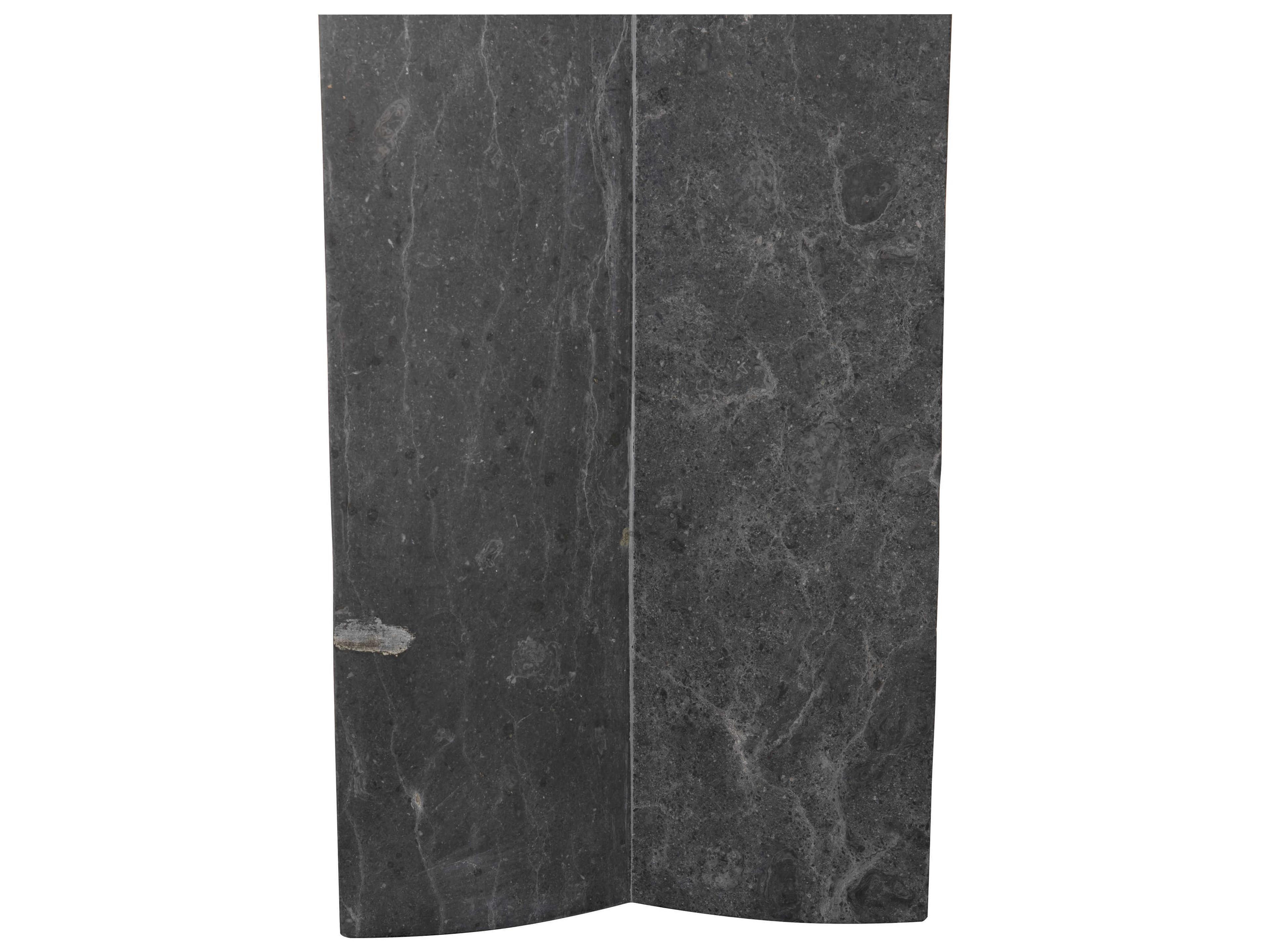 Noir Diana Round Black Marble End Table