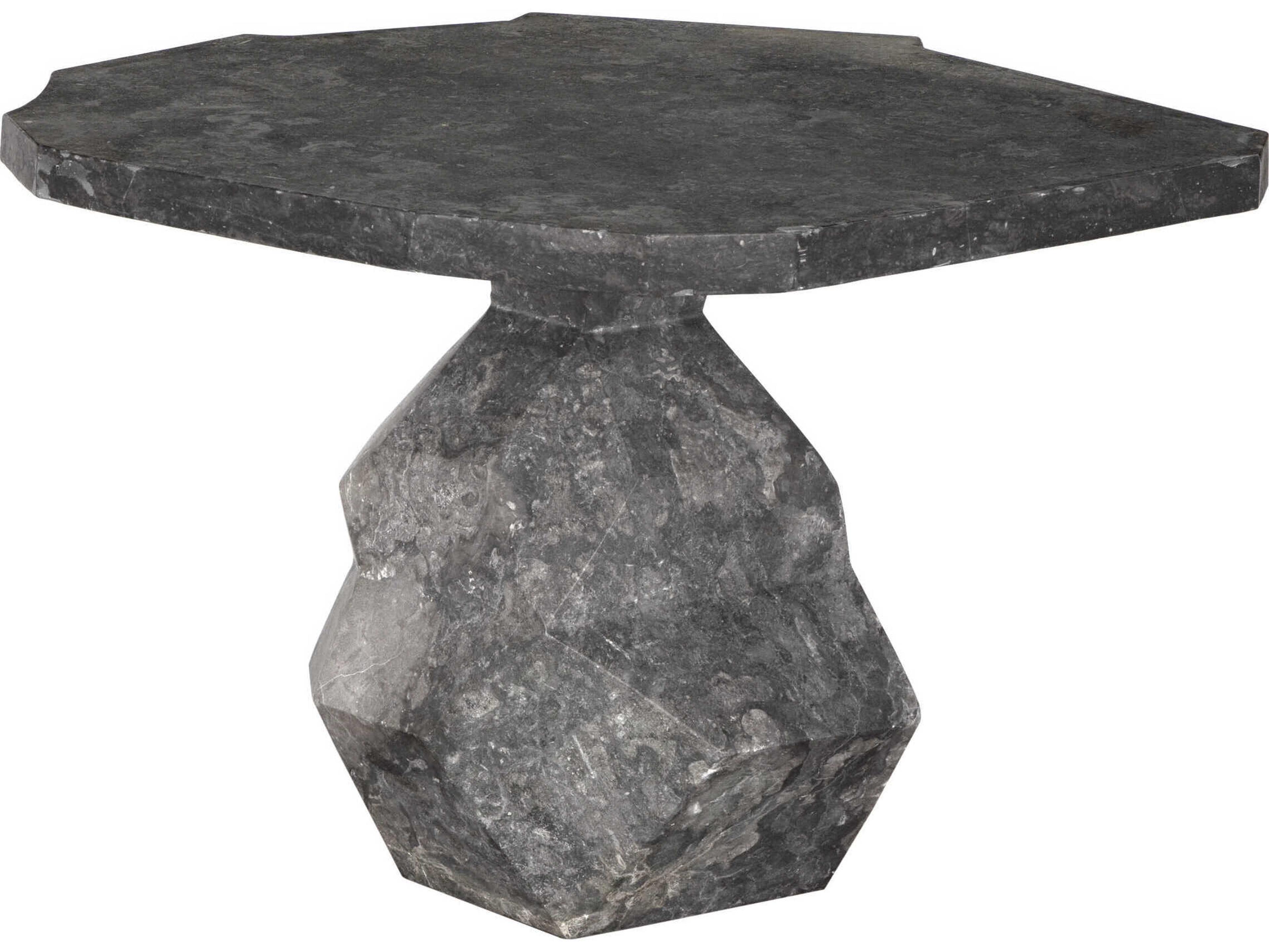 Rind Black Marble End Table