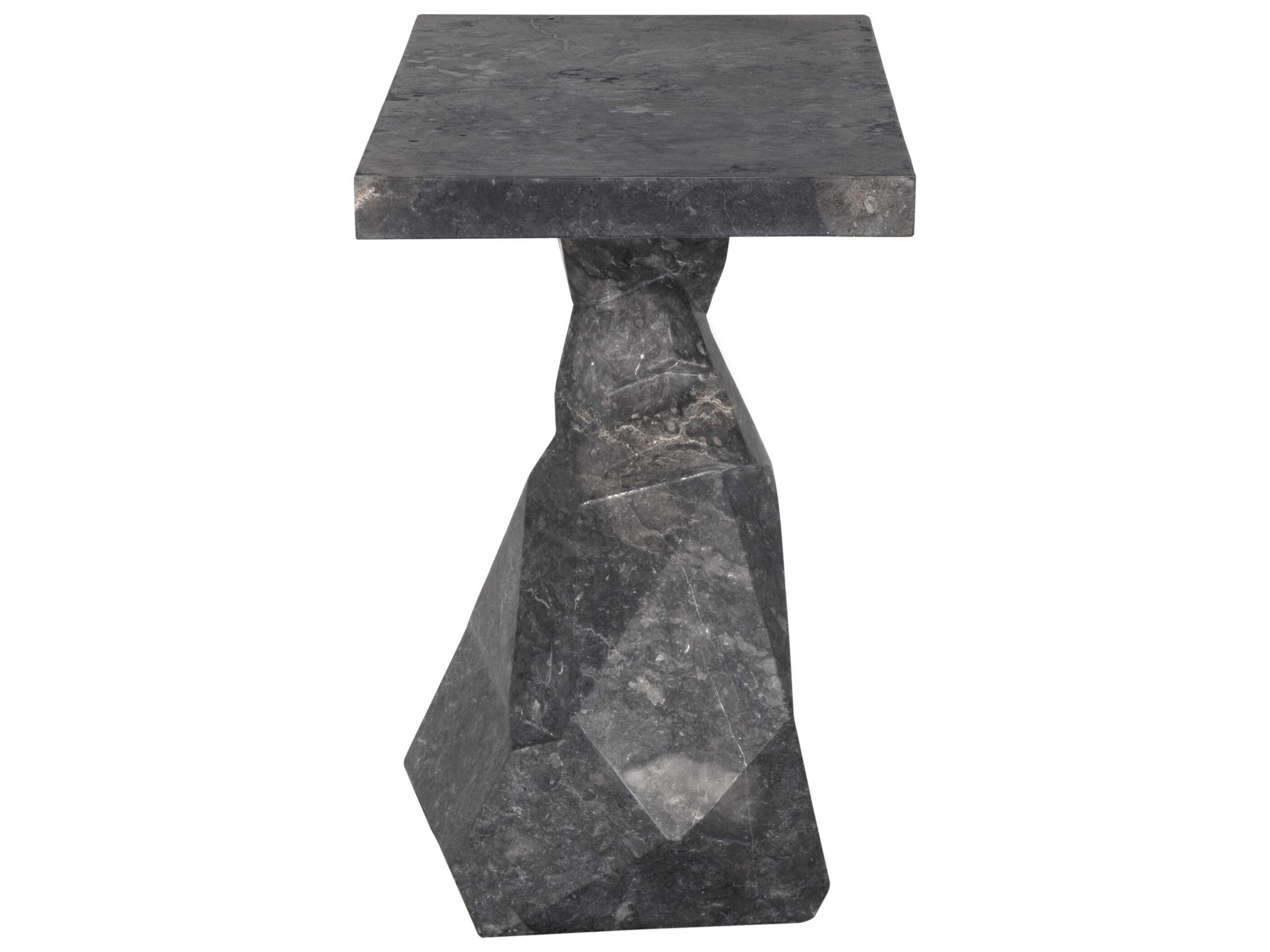 Noir Tilden Rectangular Black Marble Console Table