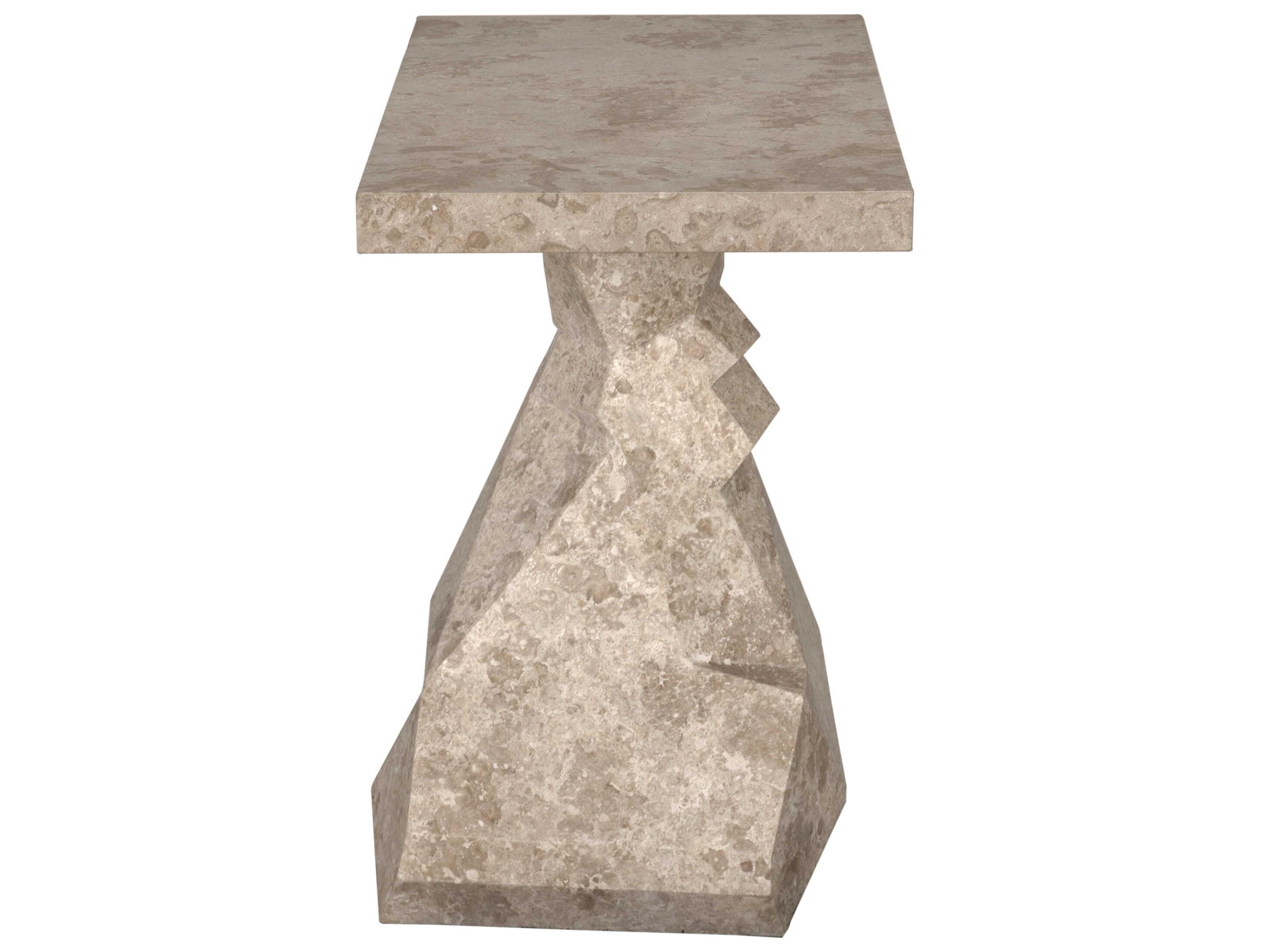 Noir Tilden Rectangular White Marble Console Table