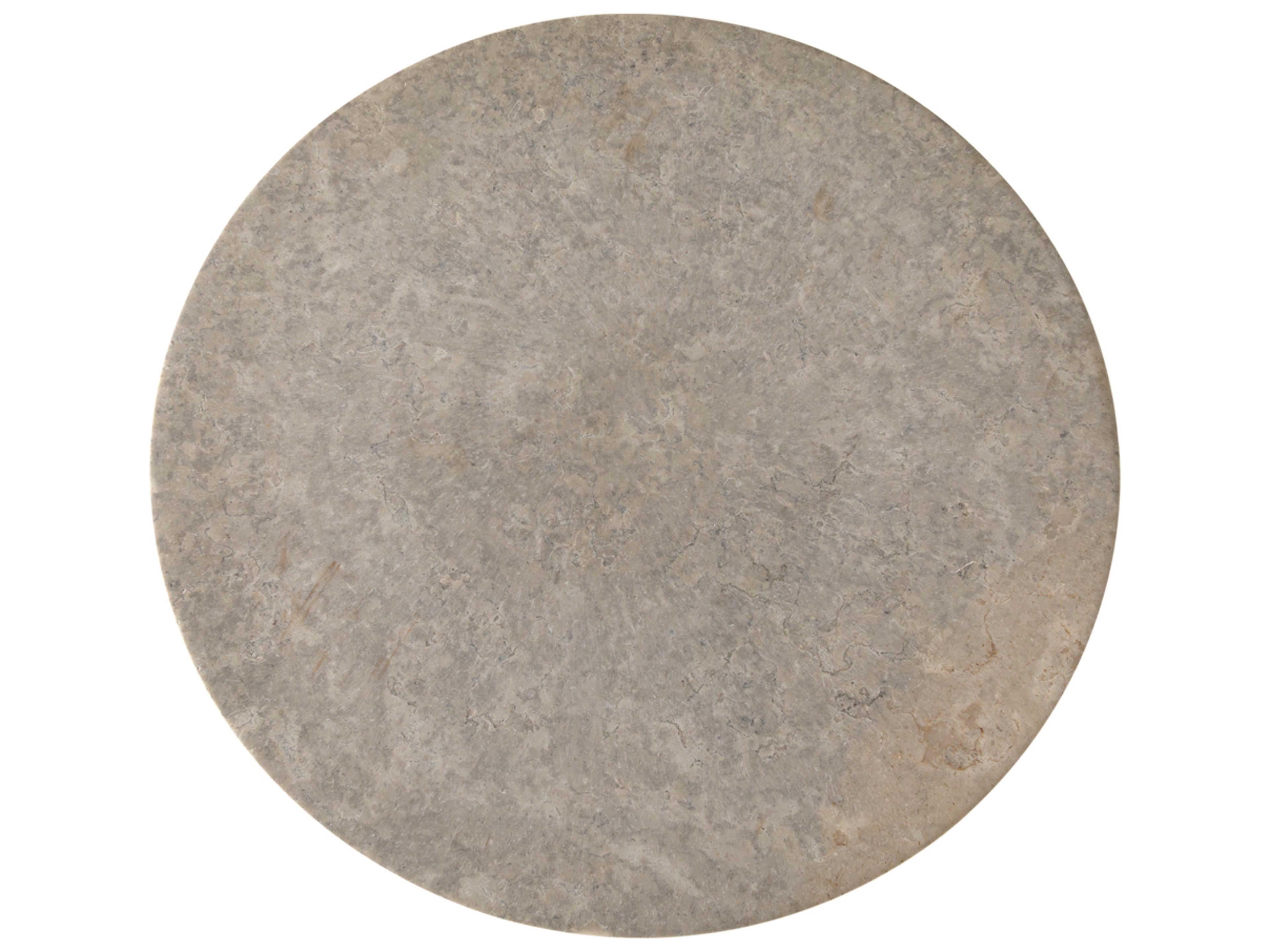 Noir Round Diva White Marble End Table