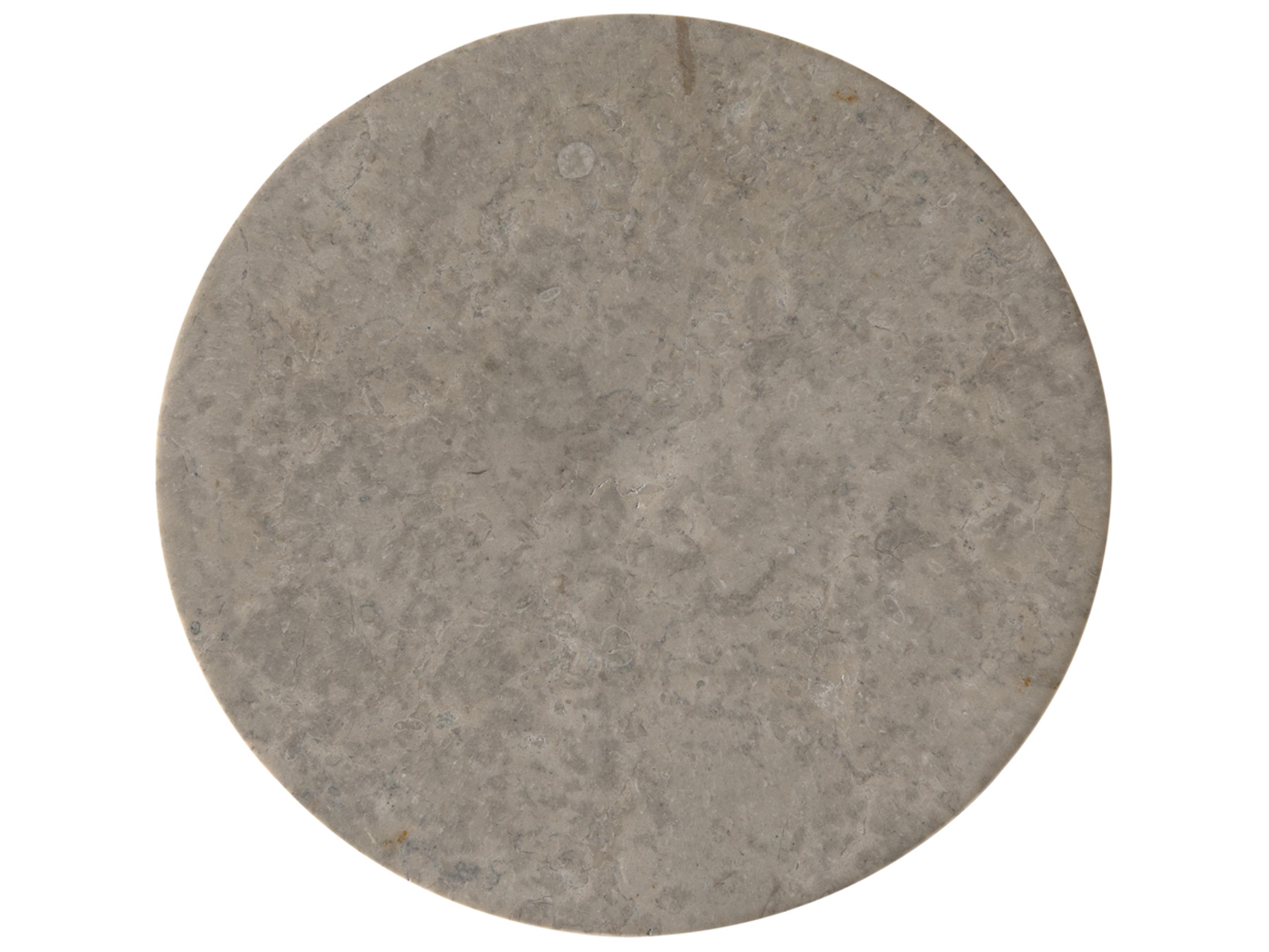 Noir Diva Round White Marble End Table