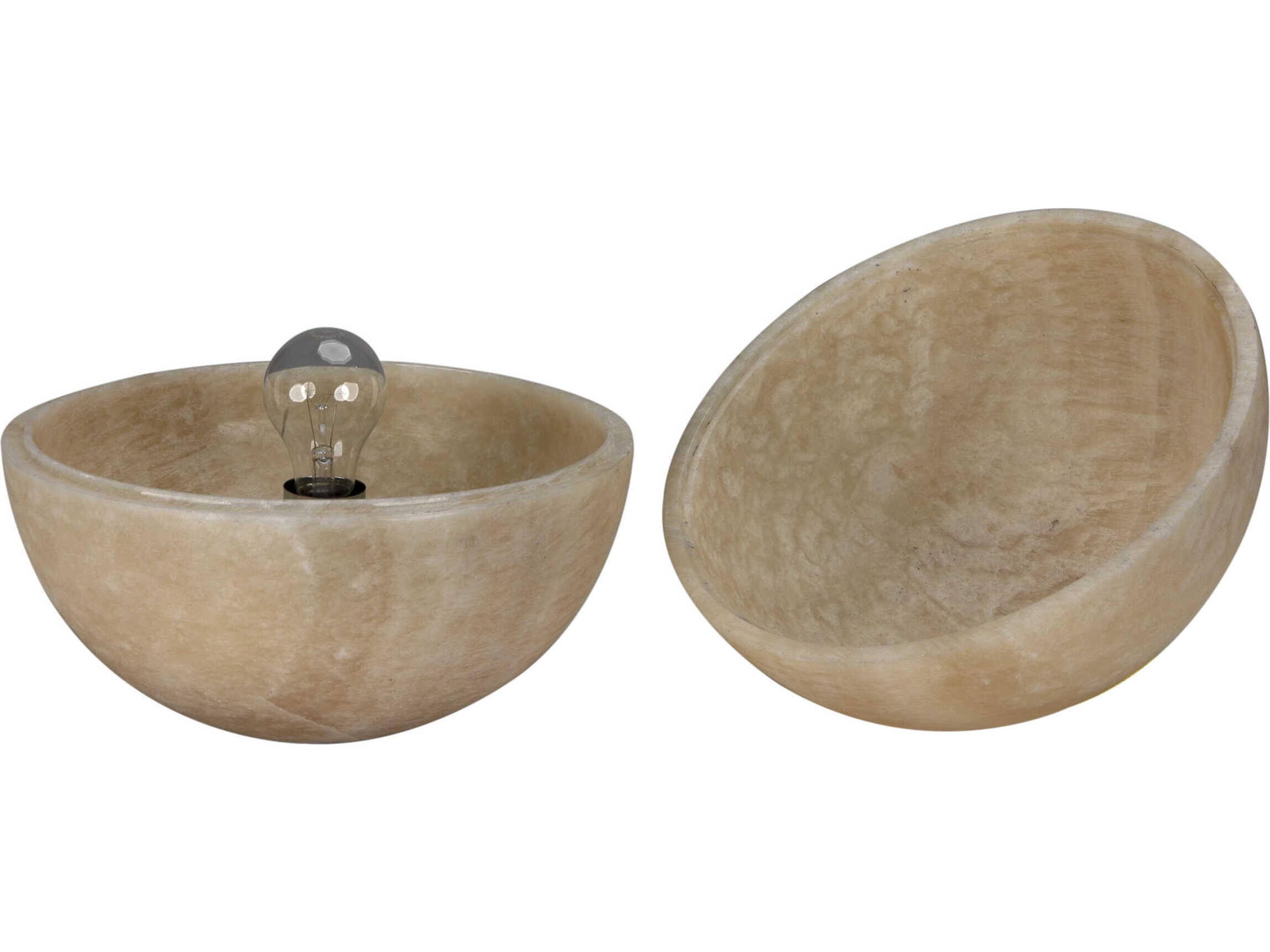 Noir Small Onyx Globe Natural Brown Desk Lamp