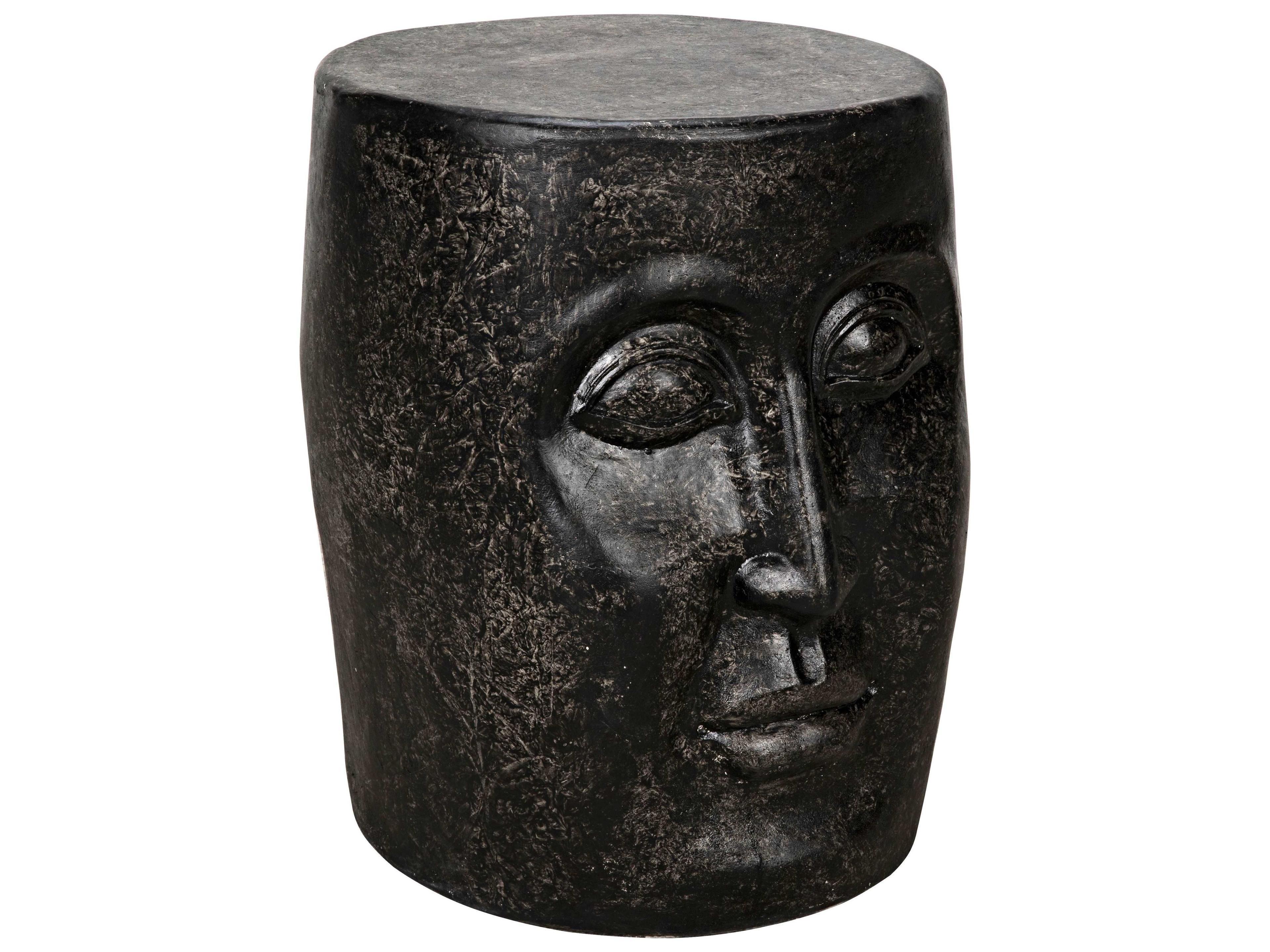 Round Black End Table