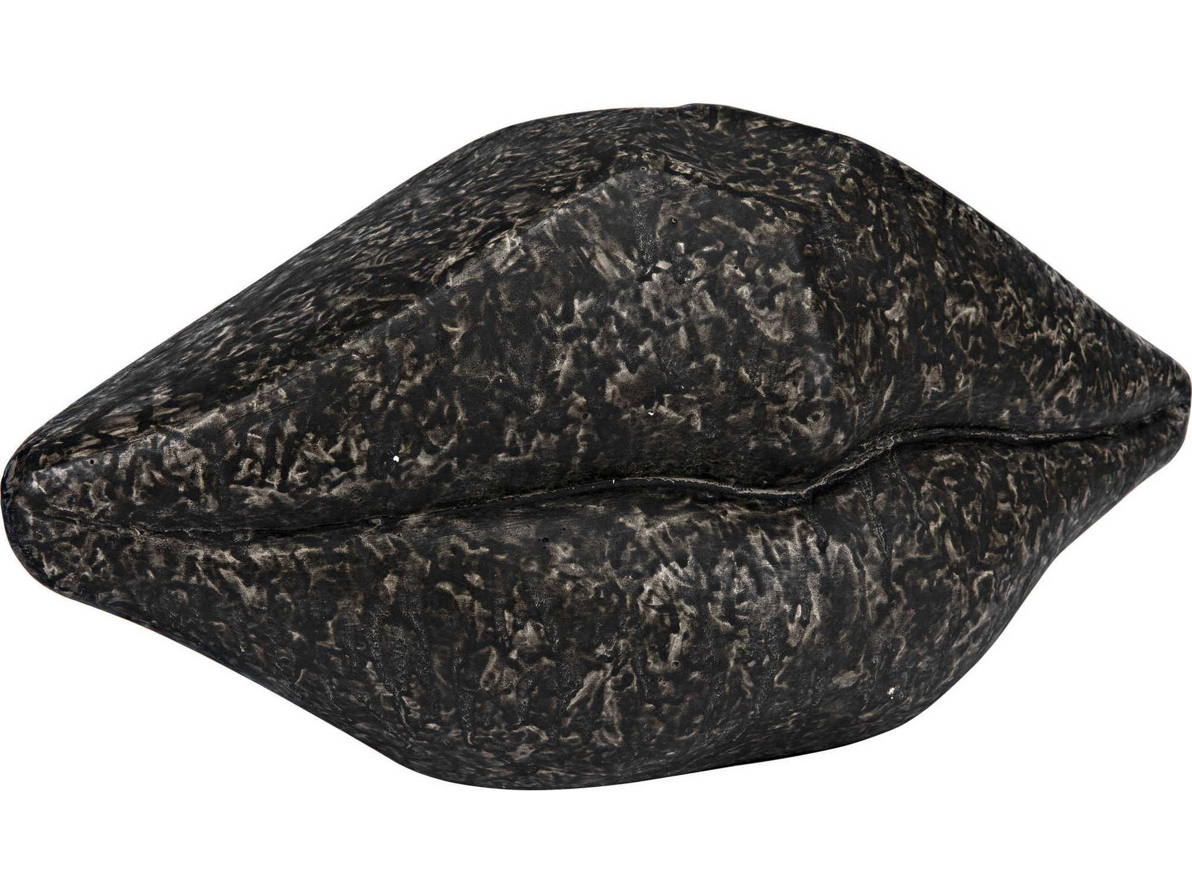Noir Black Fiber Cement Lips Sculpture