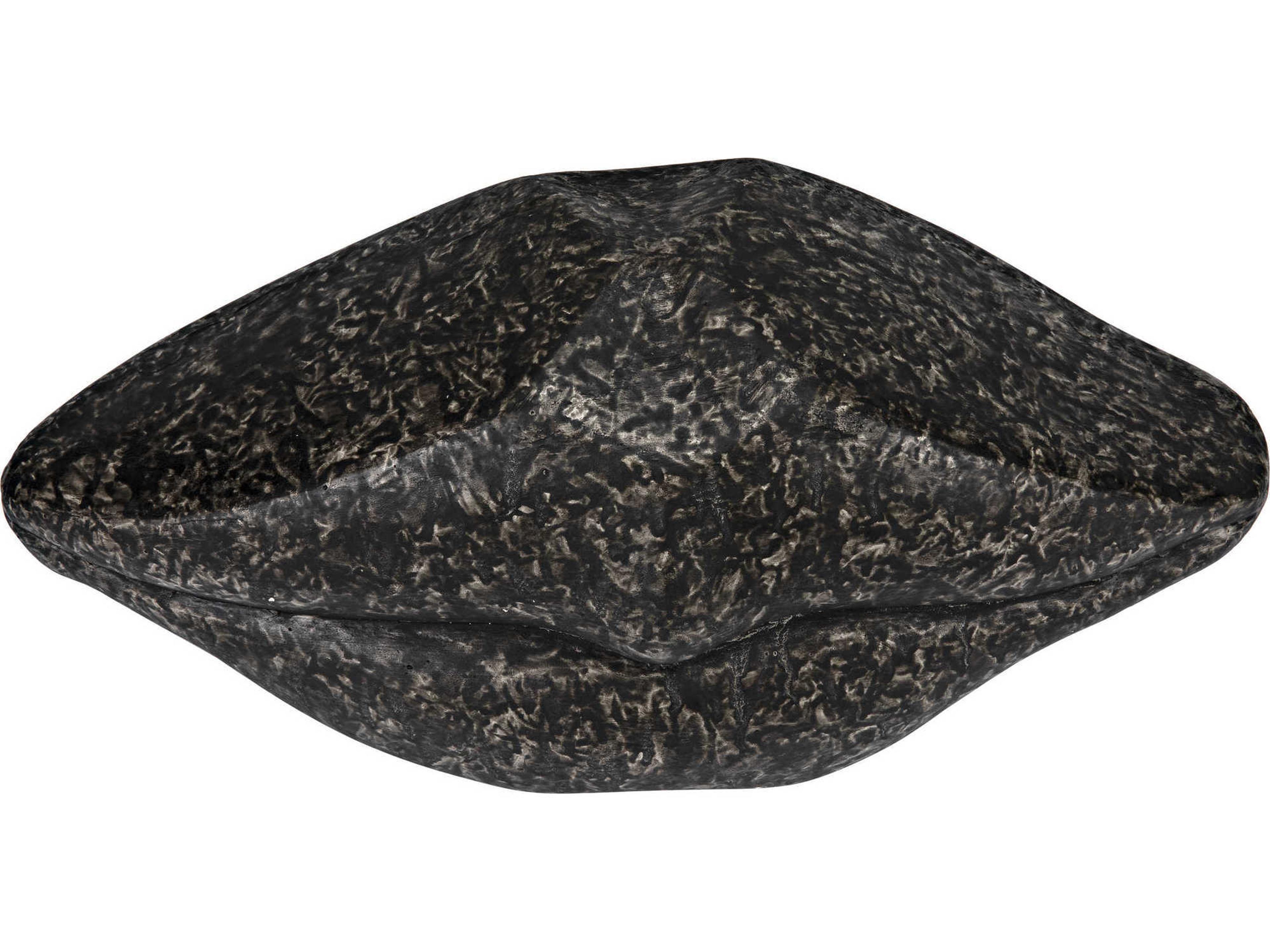 Noir Black Fiber Cement Lips Sculpture