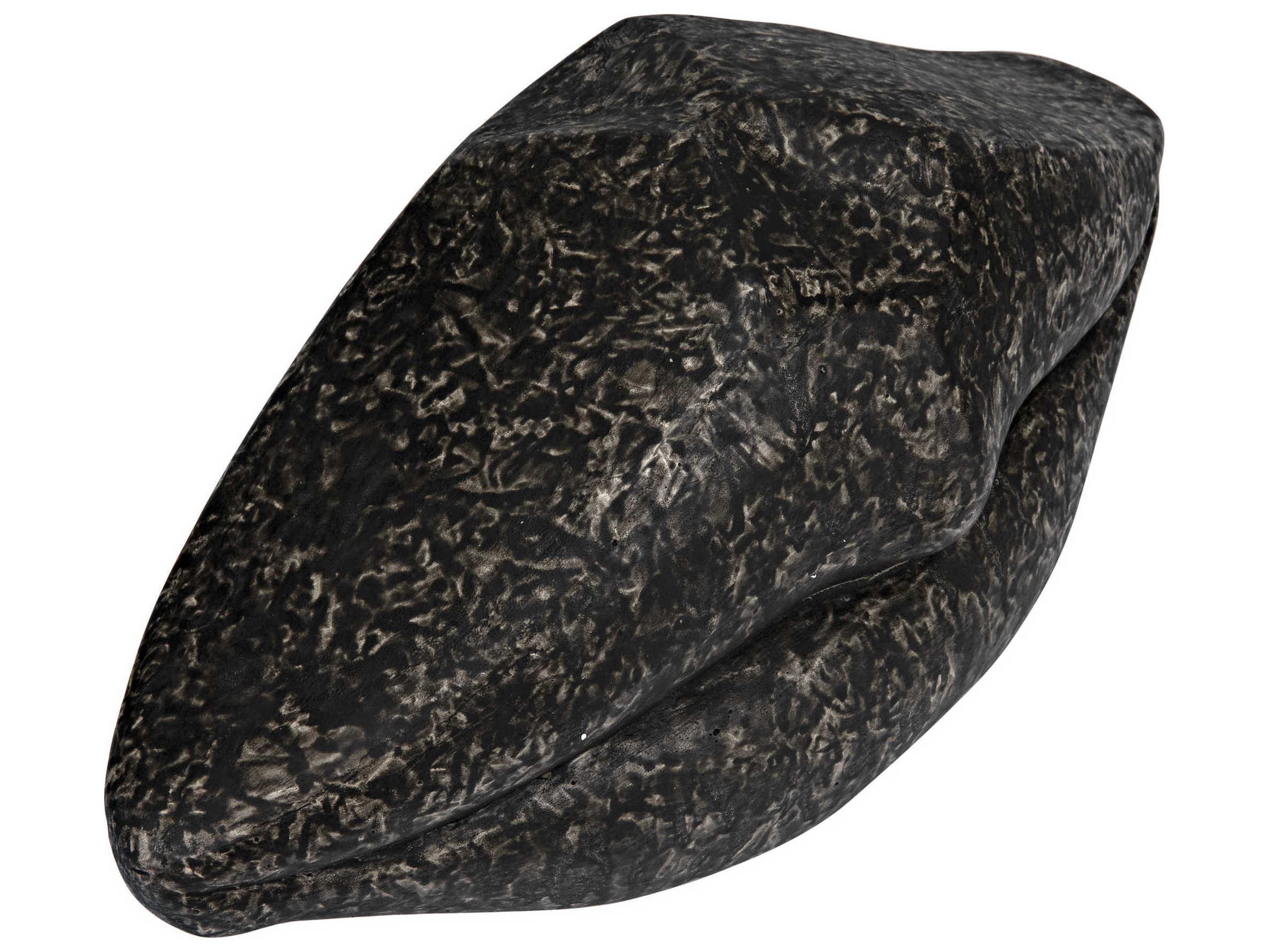 Noir Black Fiber Cement Lips Sculpture