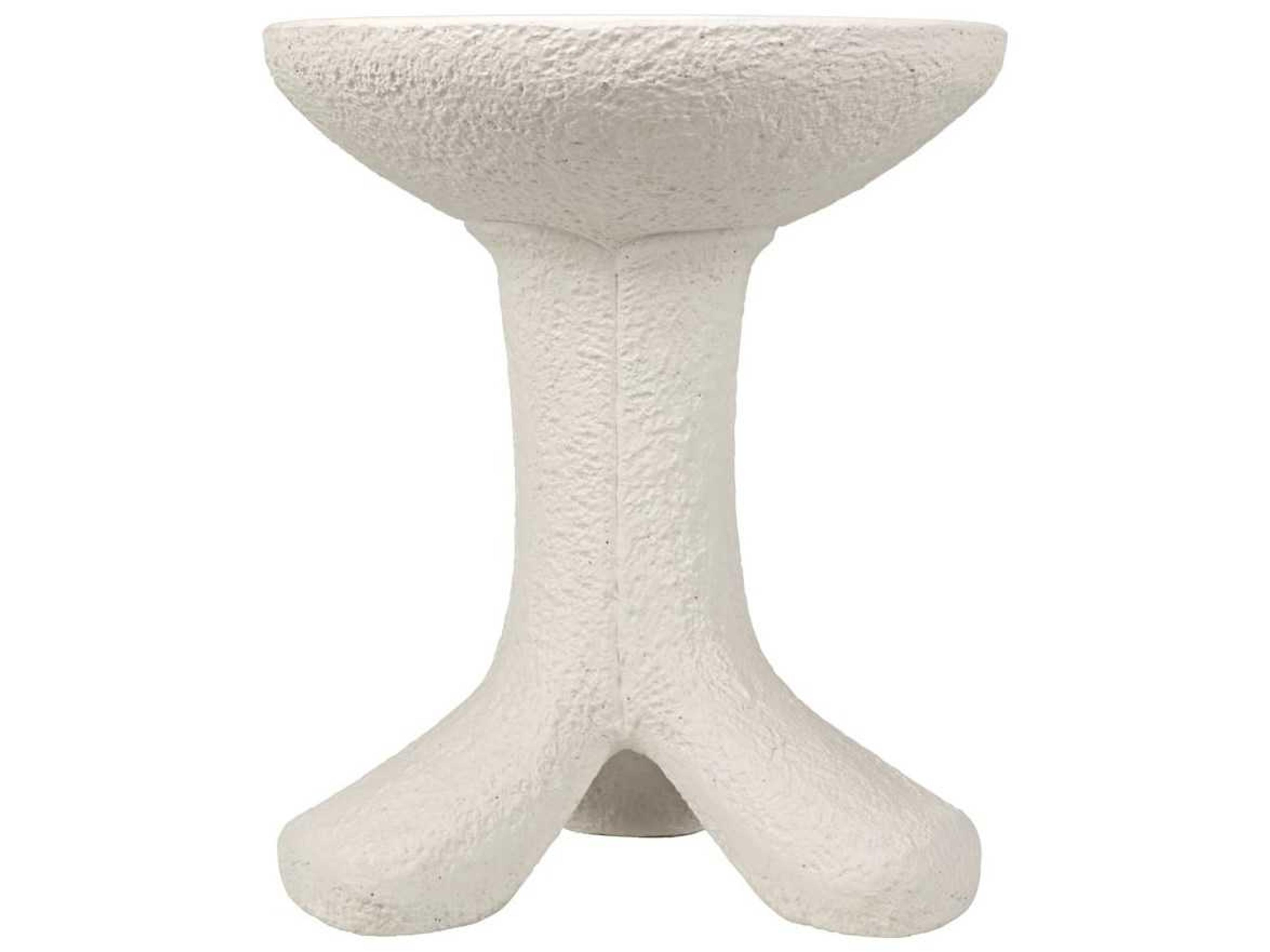 Noir Round White End Table