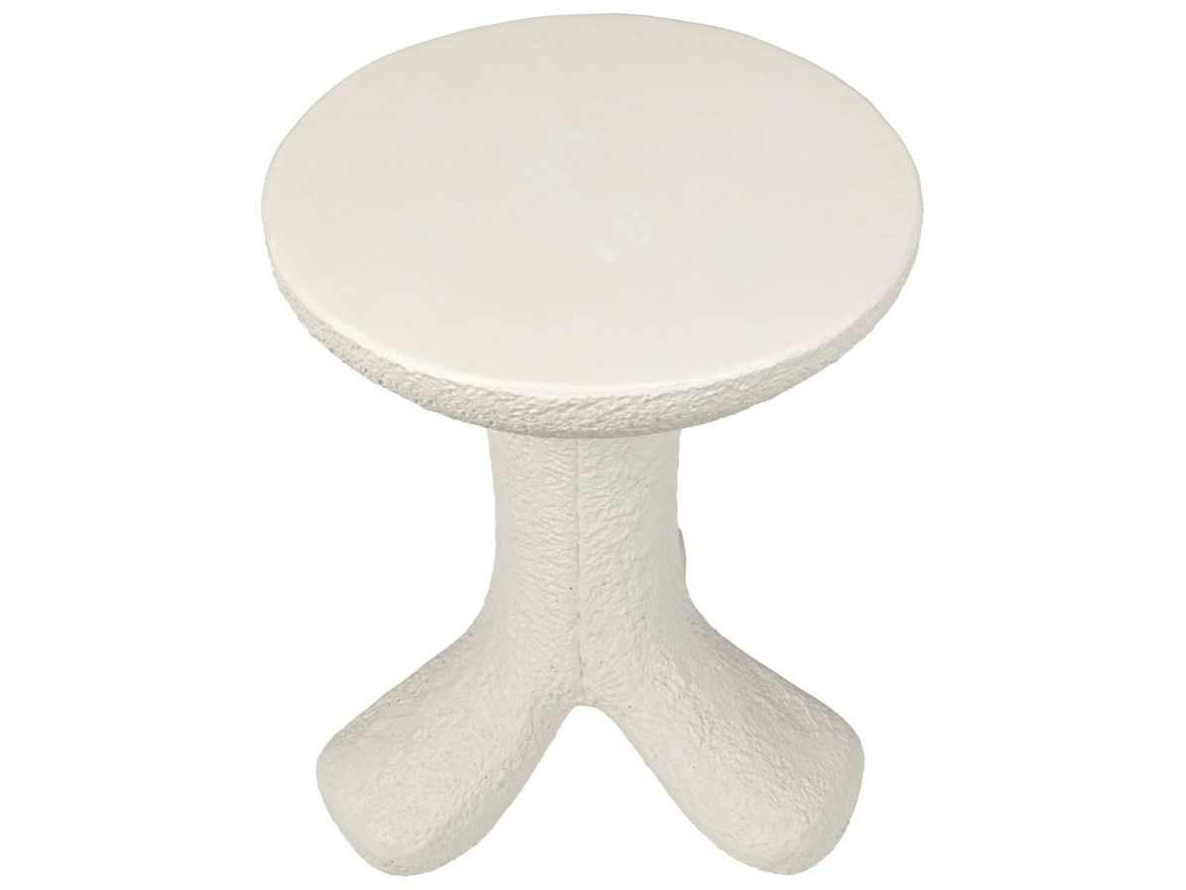 Noir Round White End Table