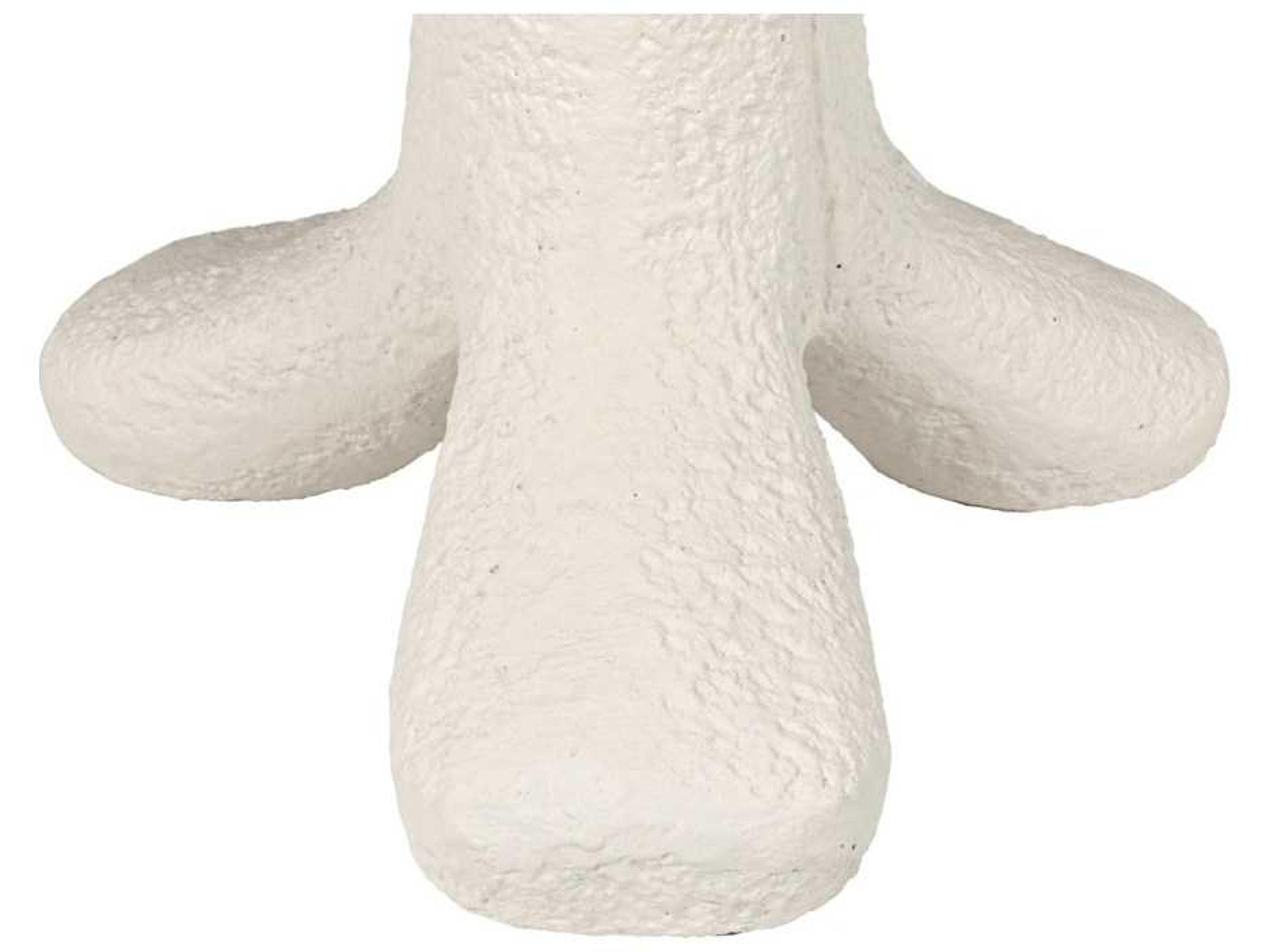 Noir Round White End Table