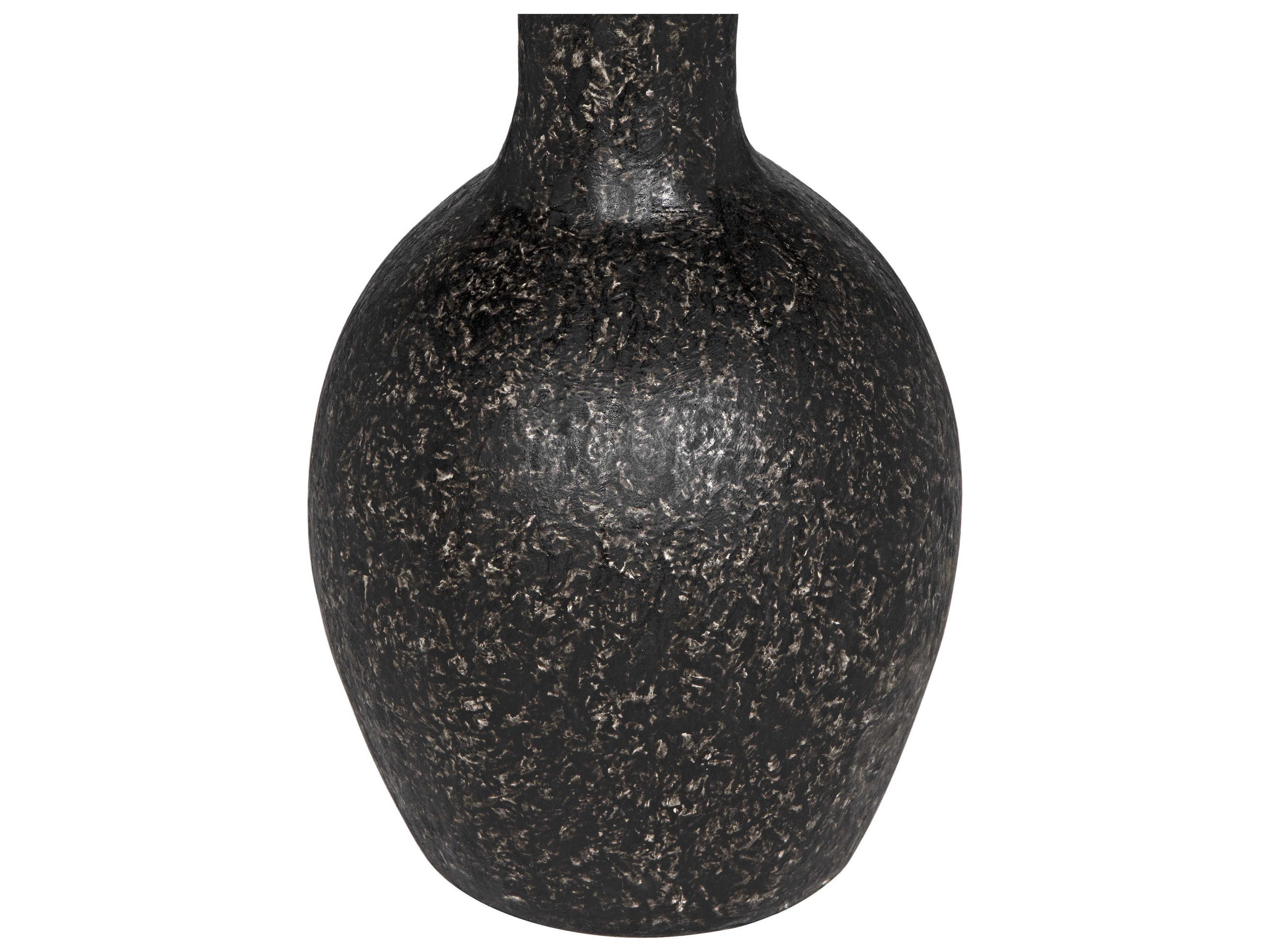 Noir Round Black Fiber Cement End Table