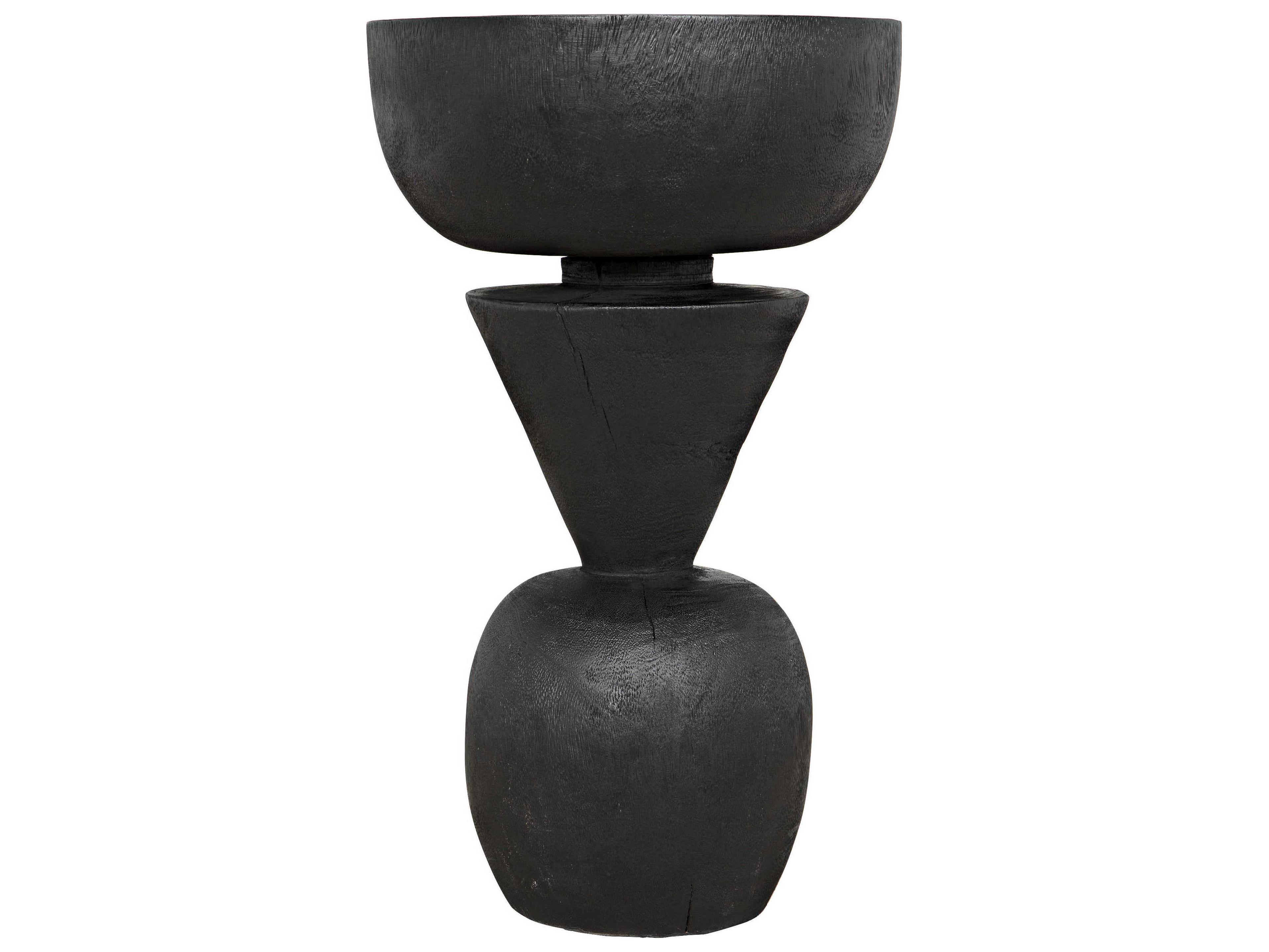 Wood Burnt Black End Table