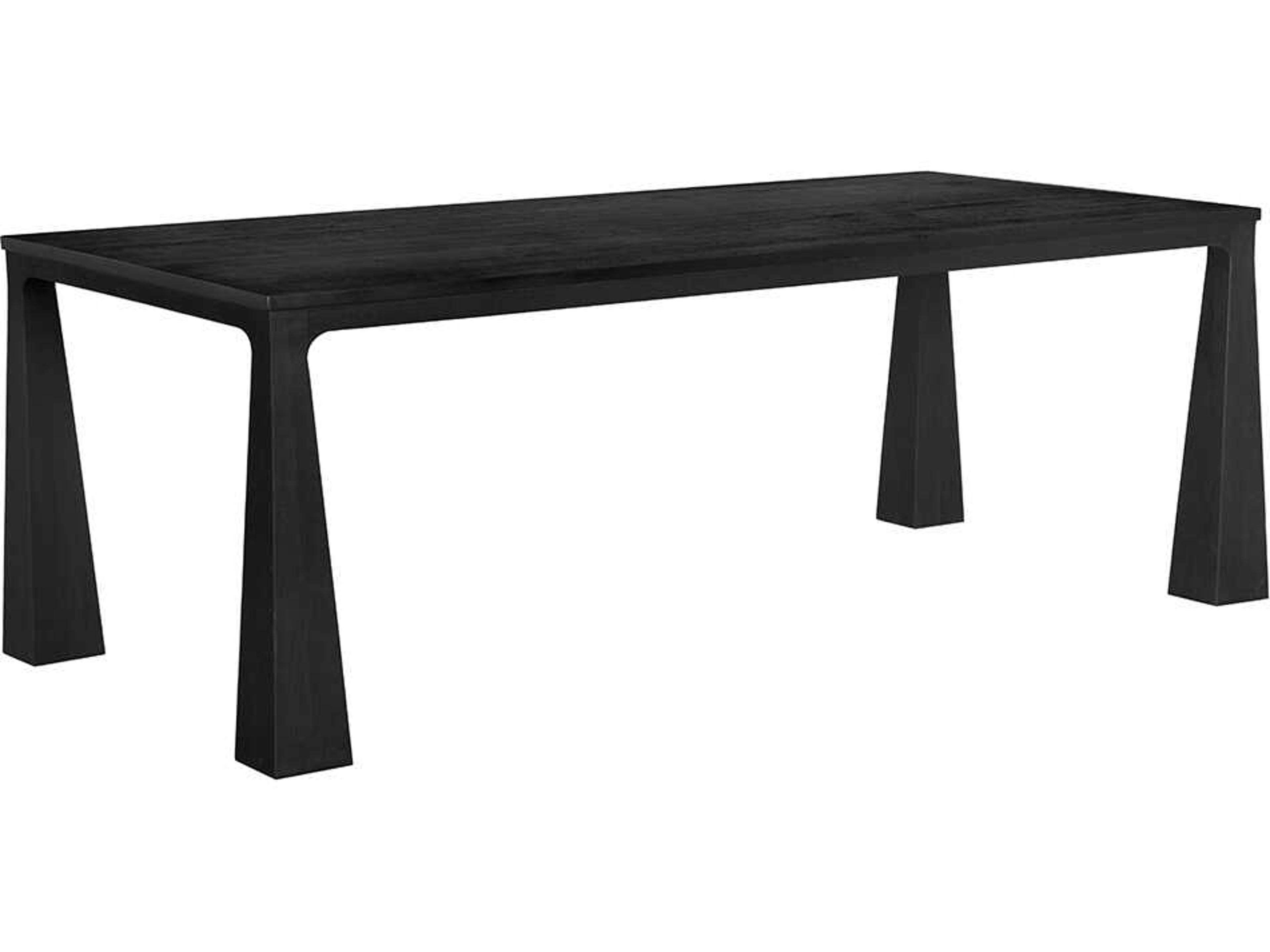Luther Rectangular Wood Charcoal Black Dining Table