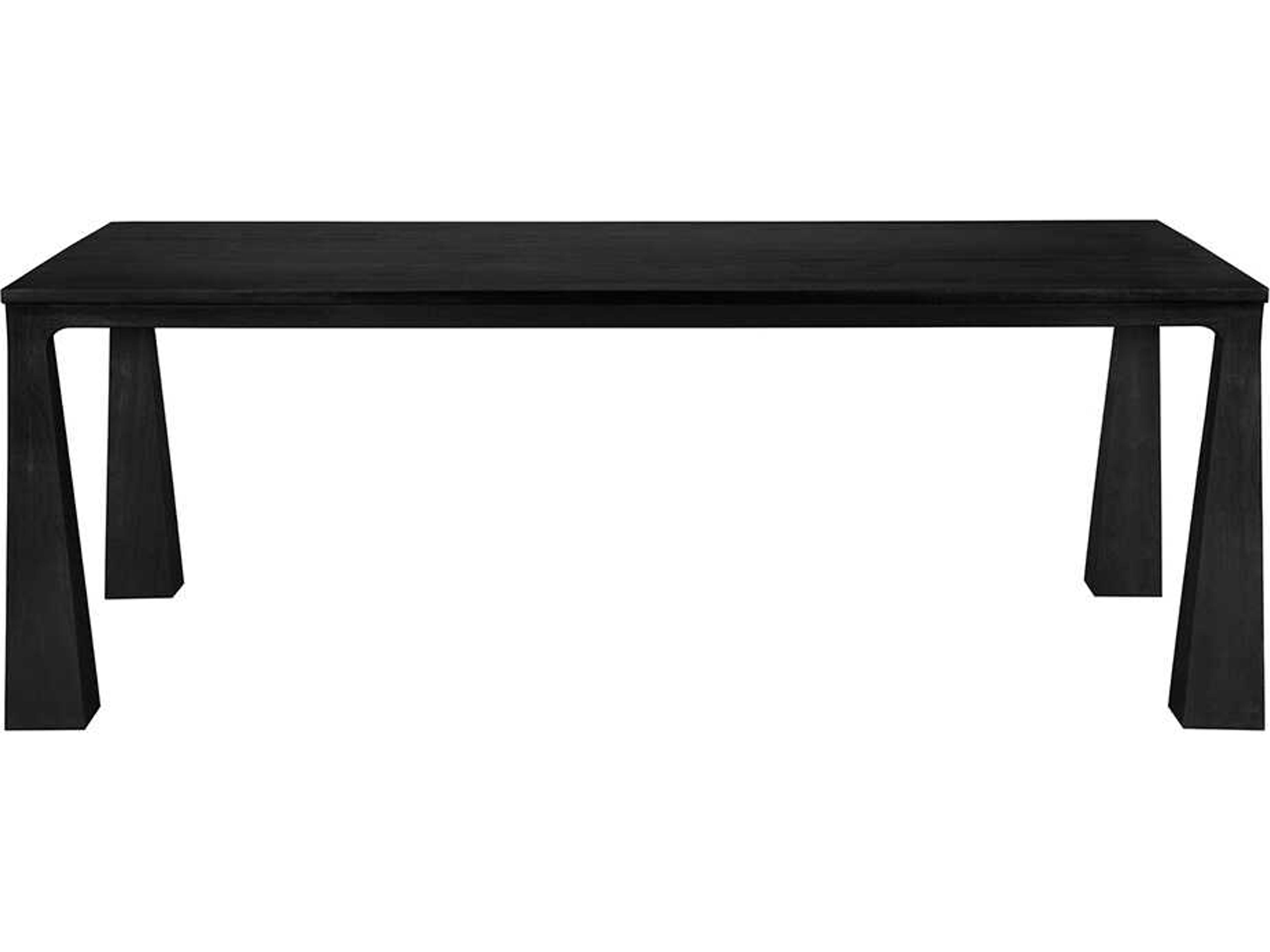 Noir Luther Rectangular Wood Charcoal Black Dining Table