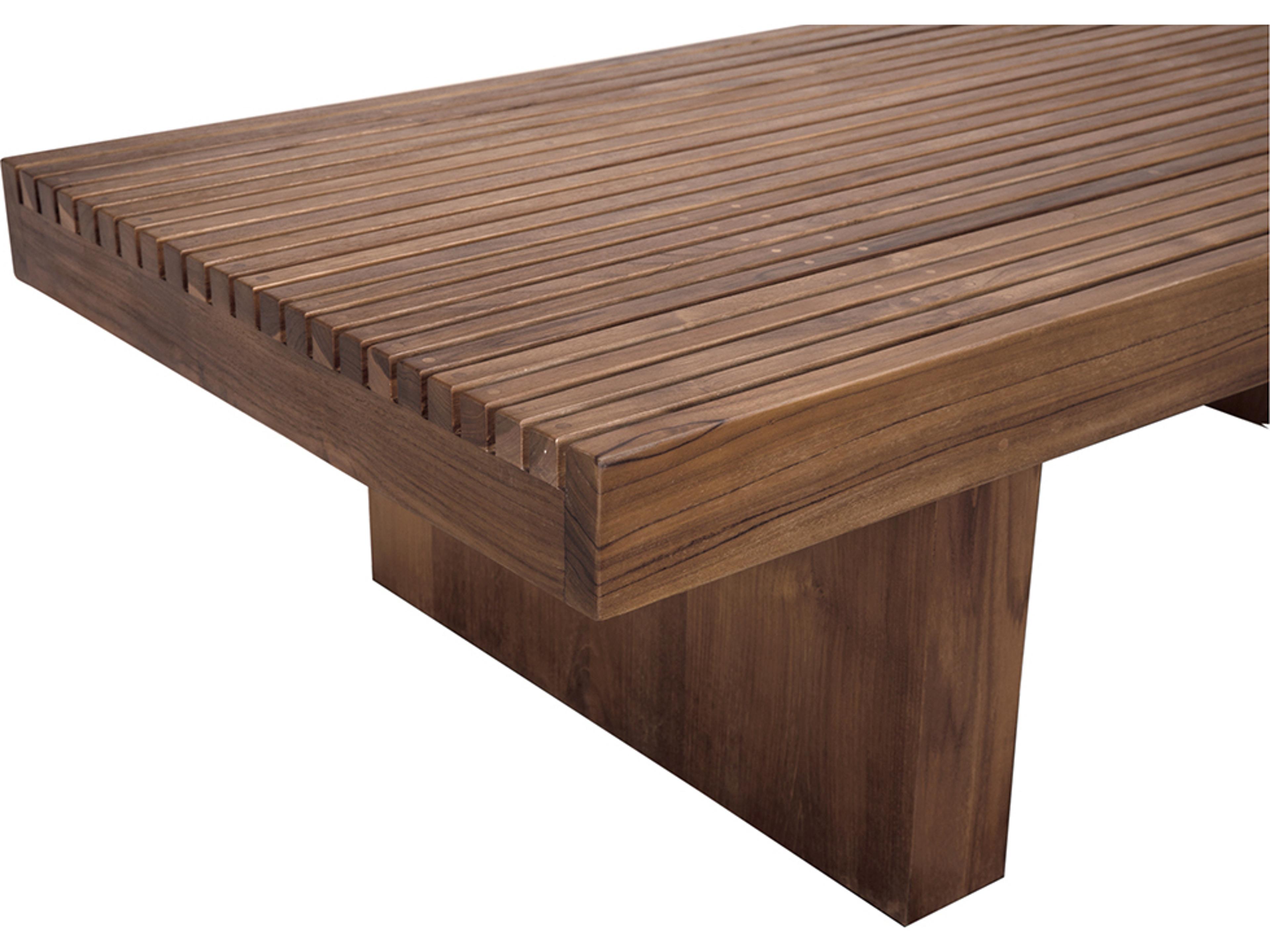 Noir Kobe Rectangular Wood Clear Coat Flat Coffee Table