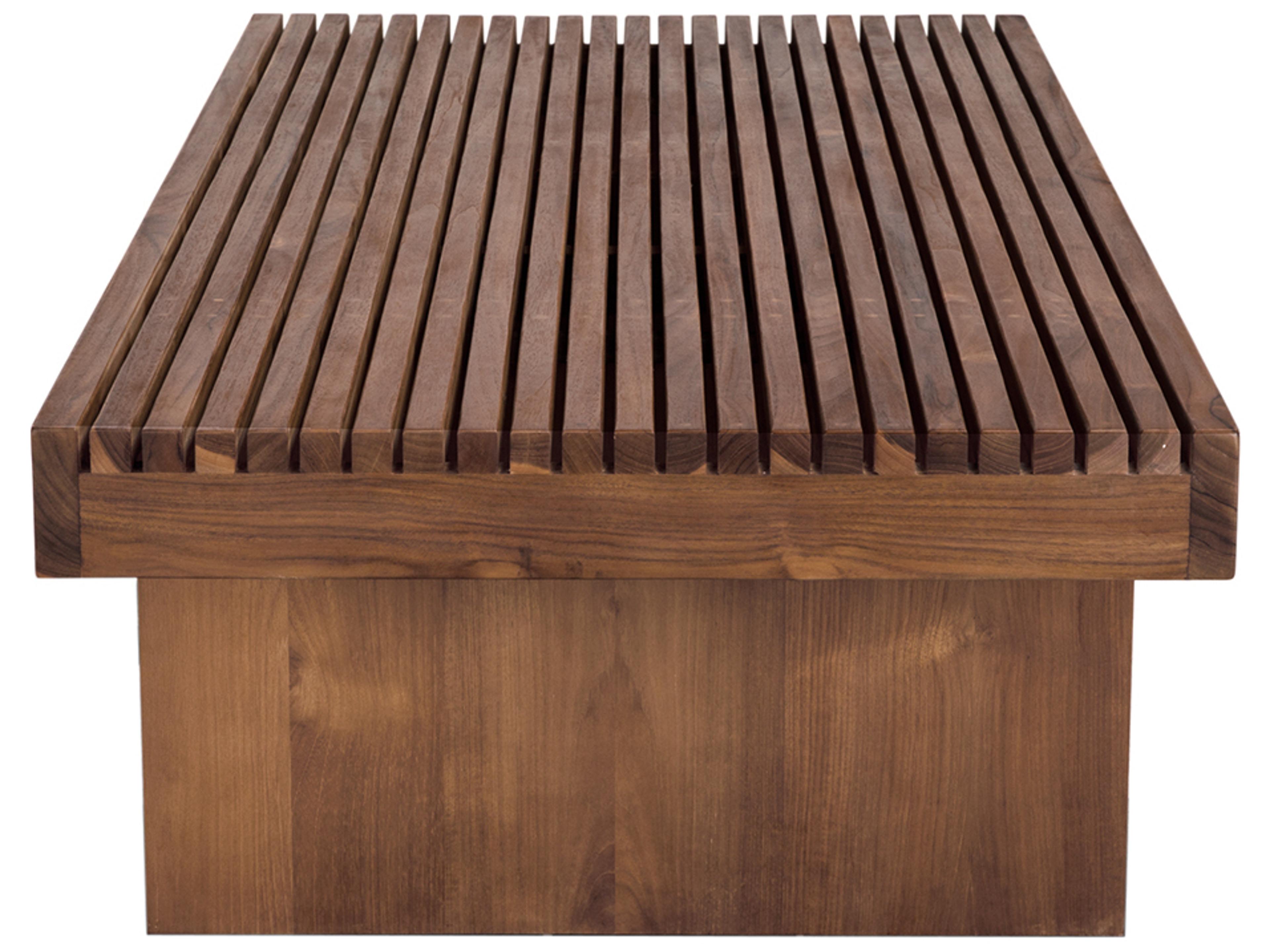 Noir Kobe Rectangular Wood Clear Coat Flat Coffee Table