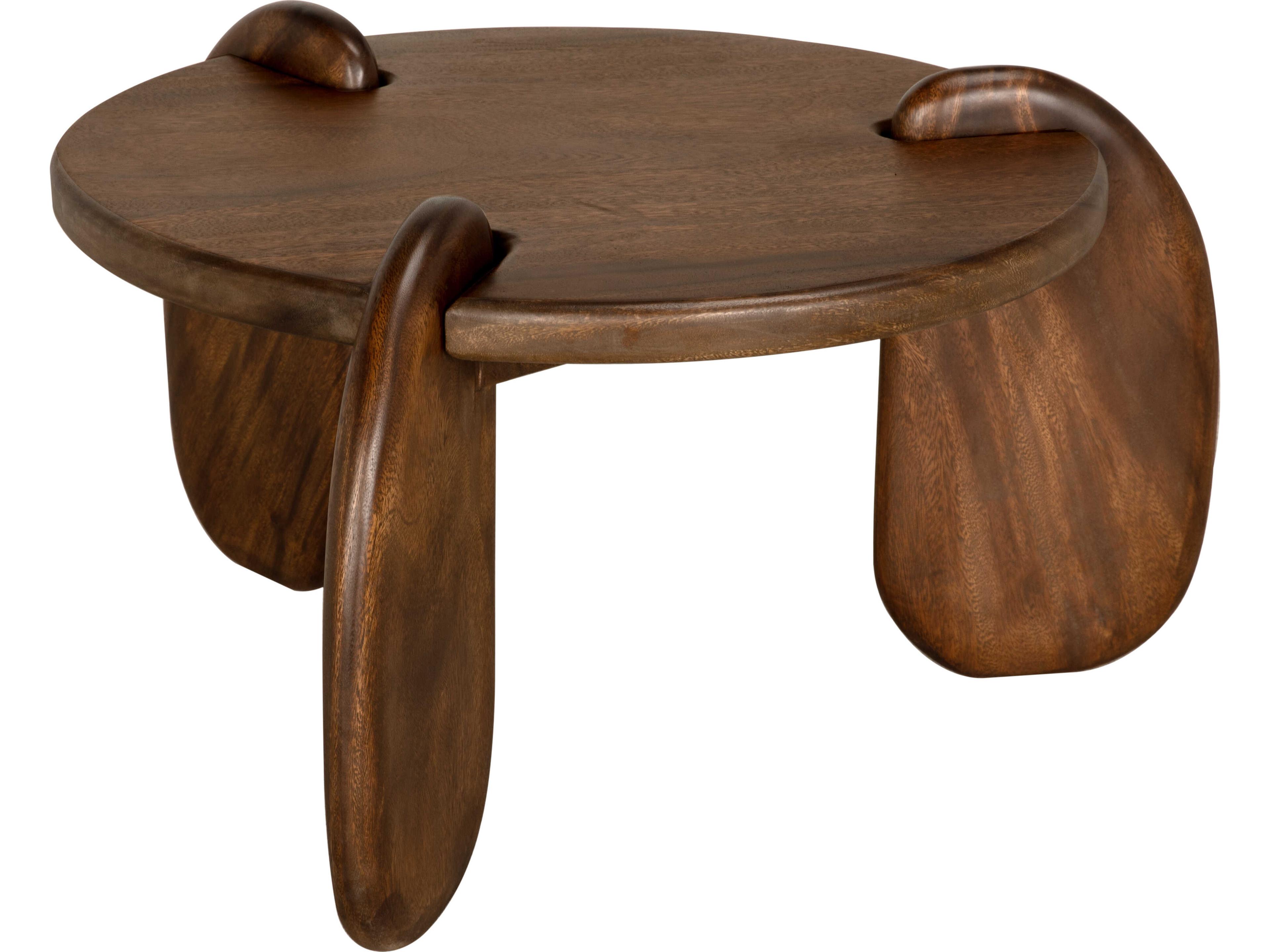 Noir Mahatma Round Wood Coffee Table