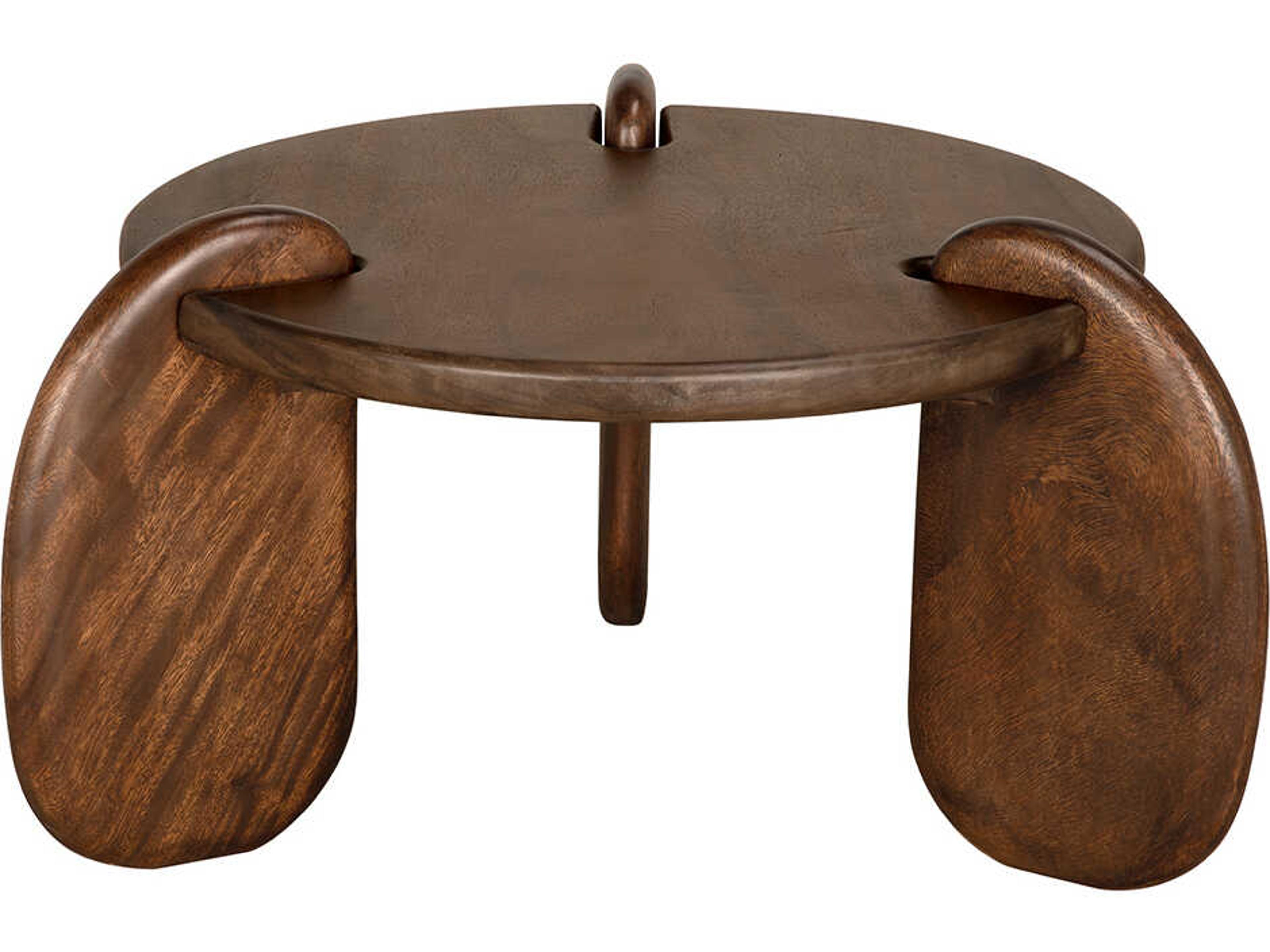 Noir Mahatma Round Wood Coffee Table