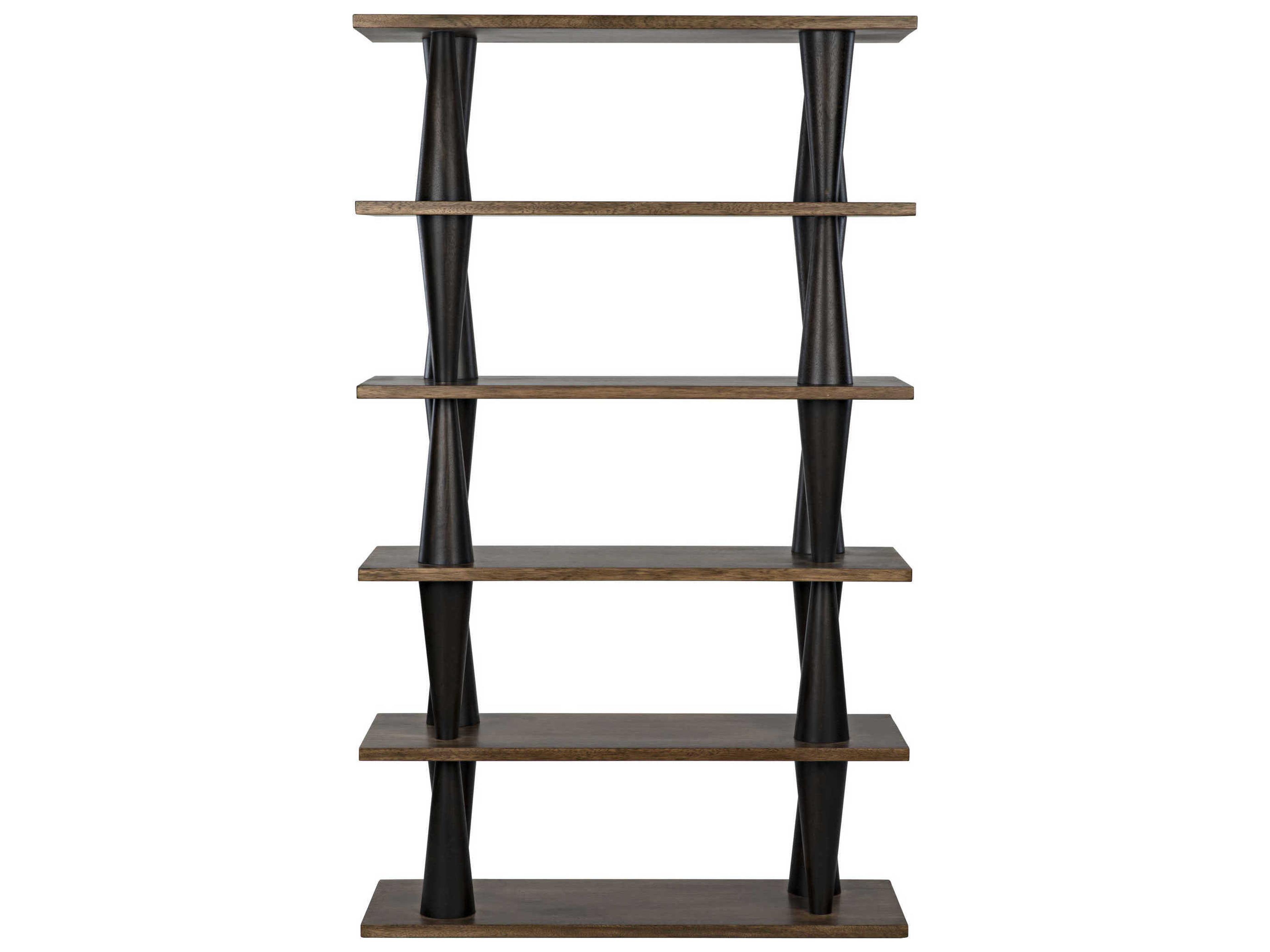 Noir Dark Walnut Ebony Bookcase