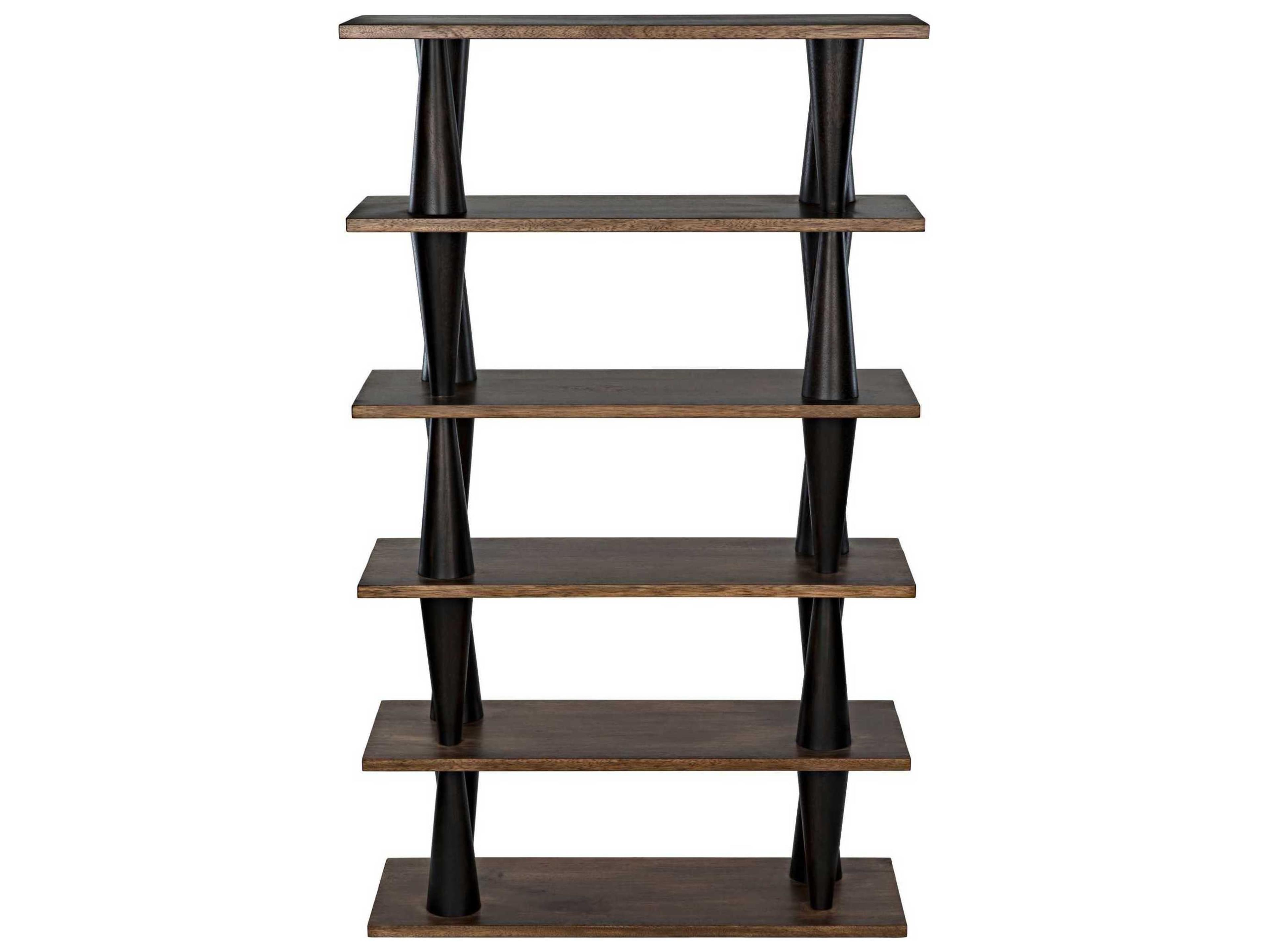 Noir Dark Walnut Ebony Bookcase