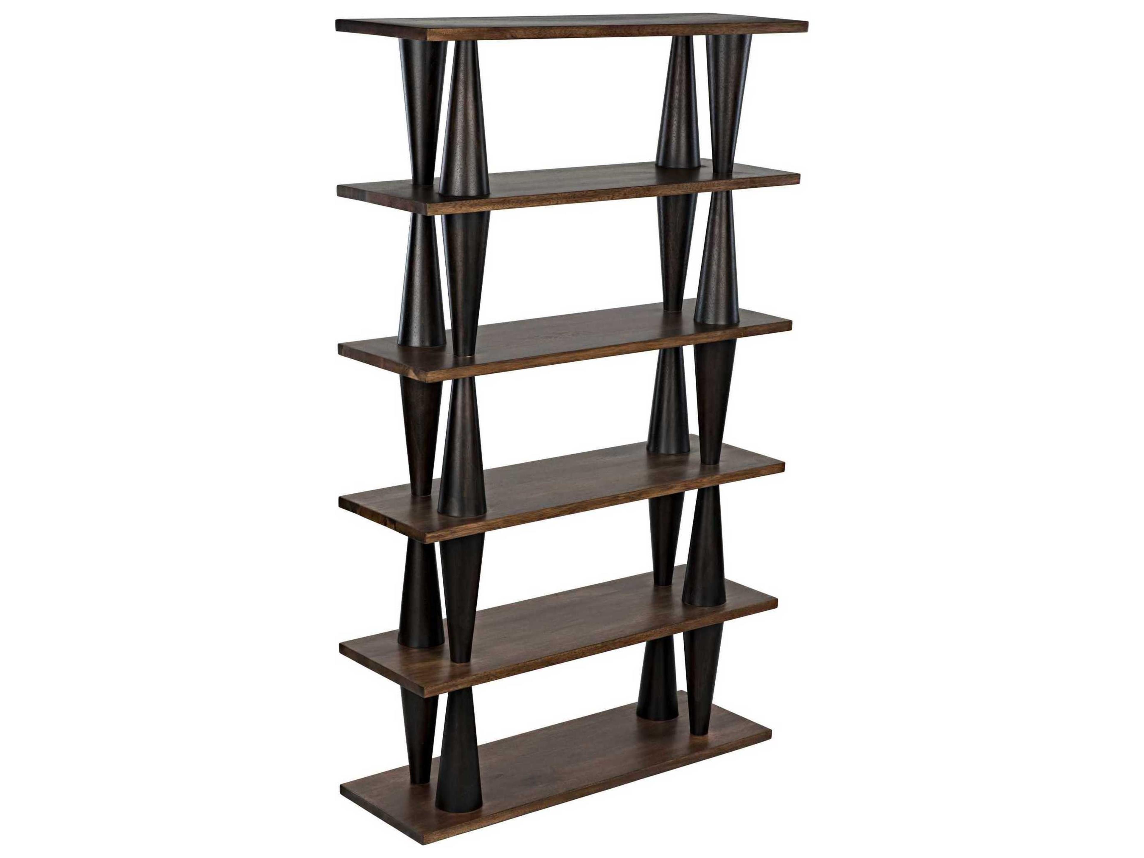 Noir Dark Walnut Ebony Bookcase