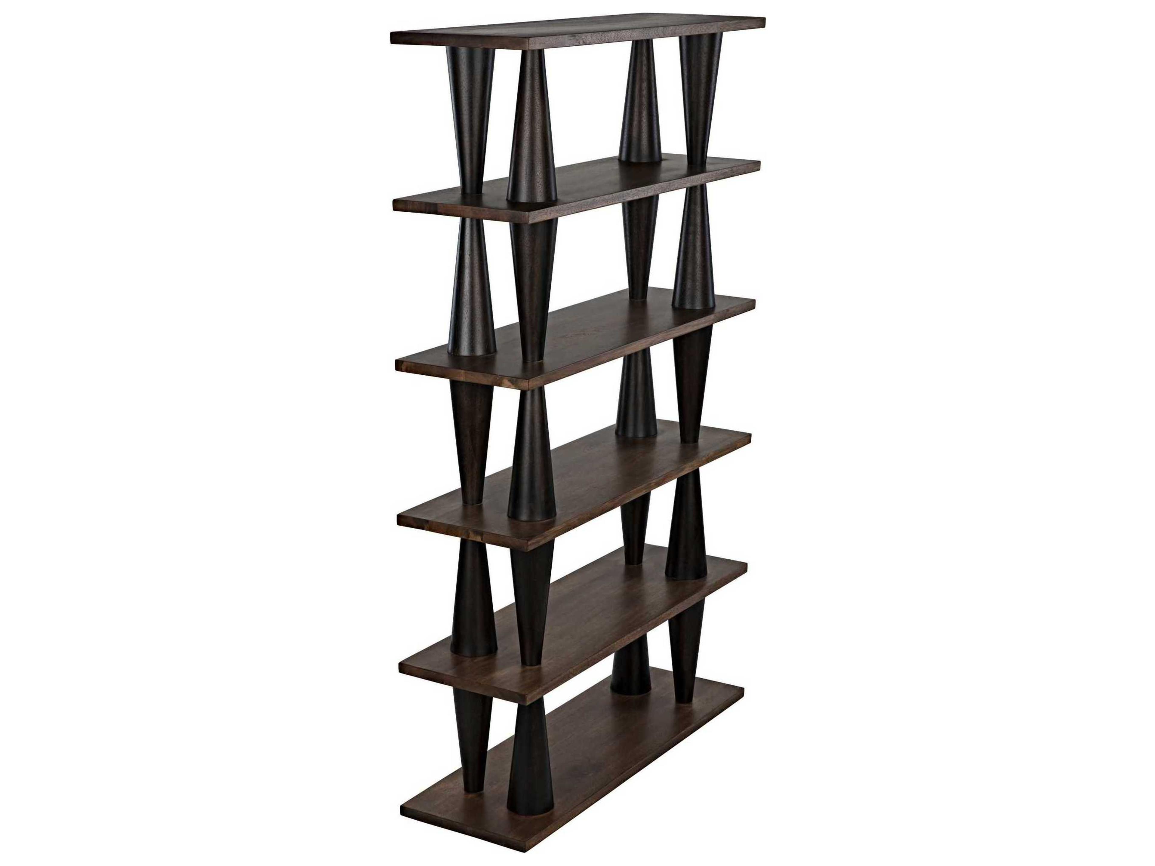 Noir Dark Walnut Ebony Bookcase