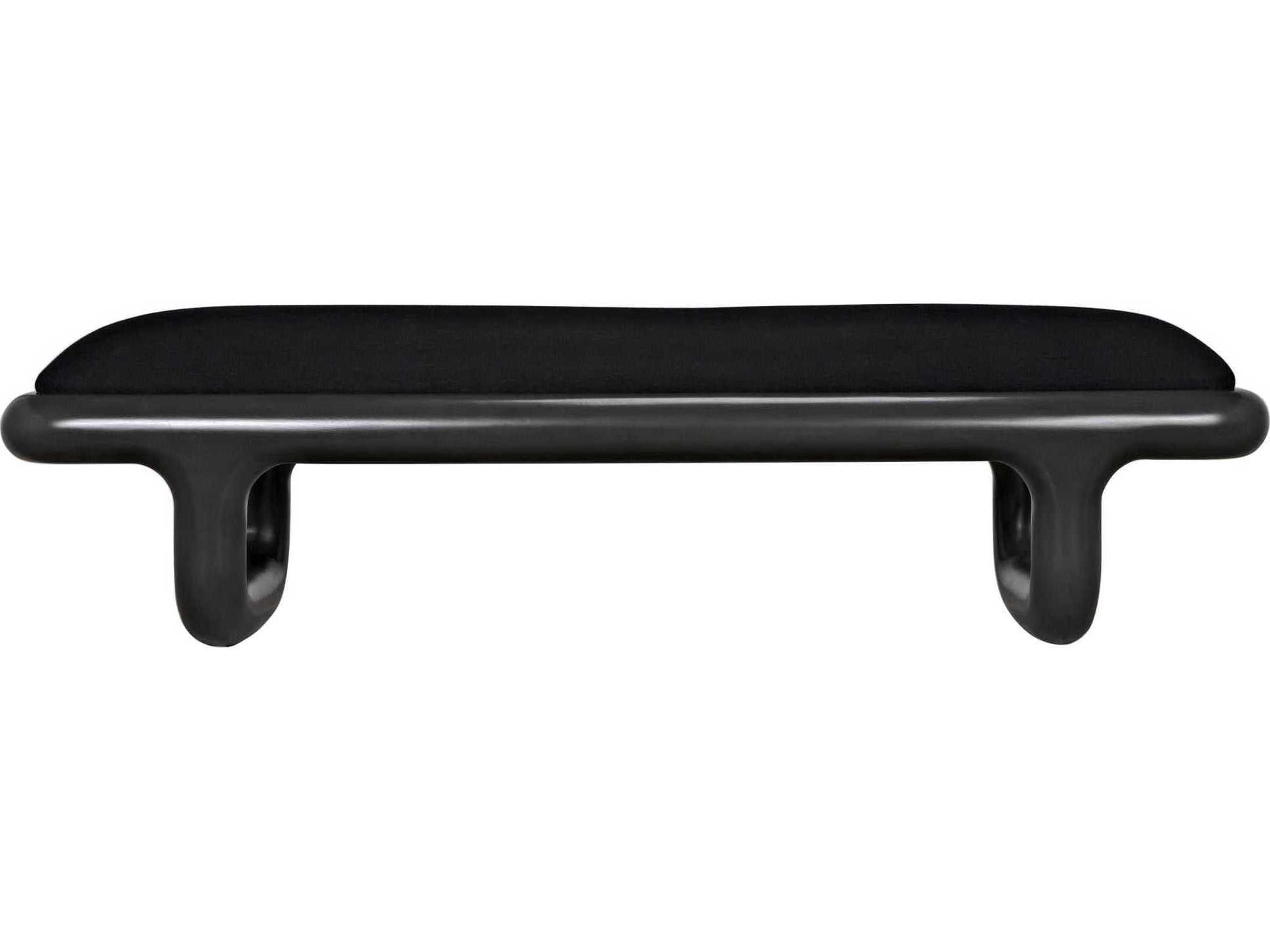 Noir Black Pale Upholstered Accent Bench