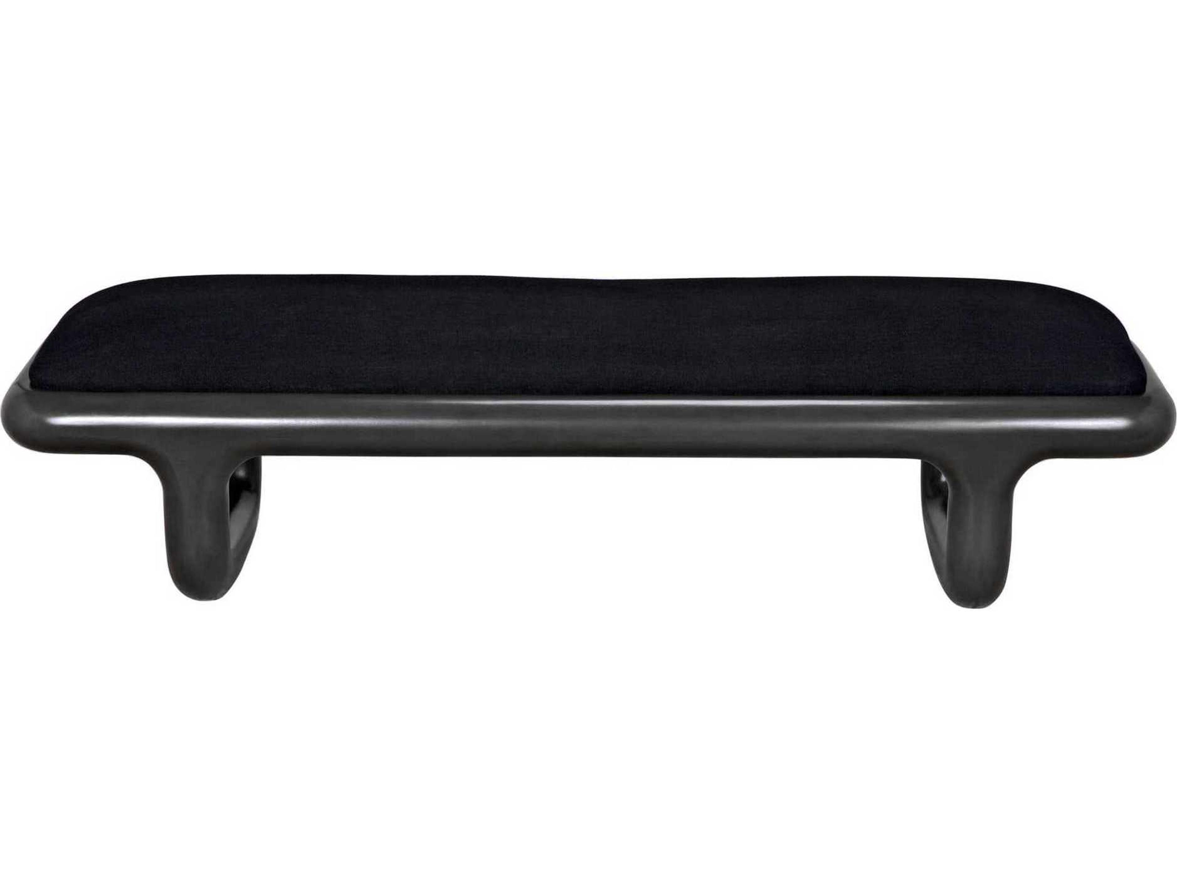 Noir Black Pale Upholstered Accent Bench