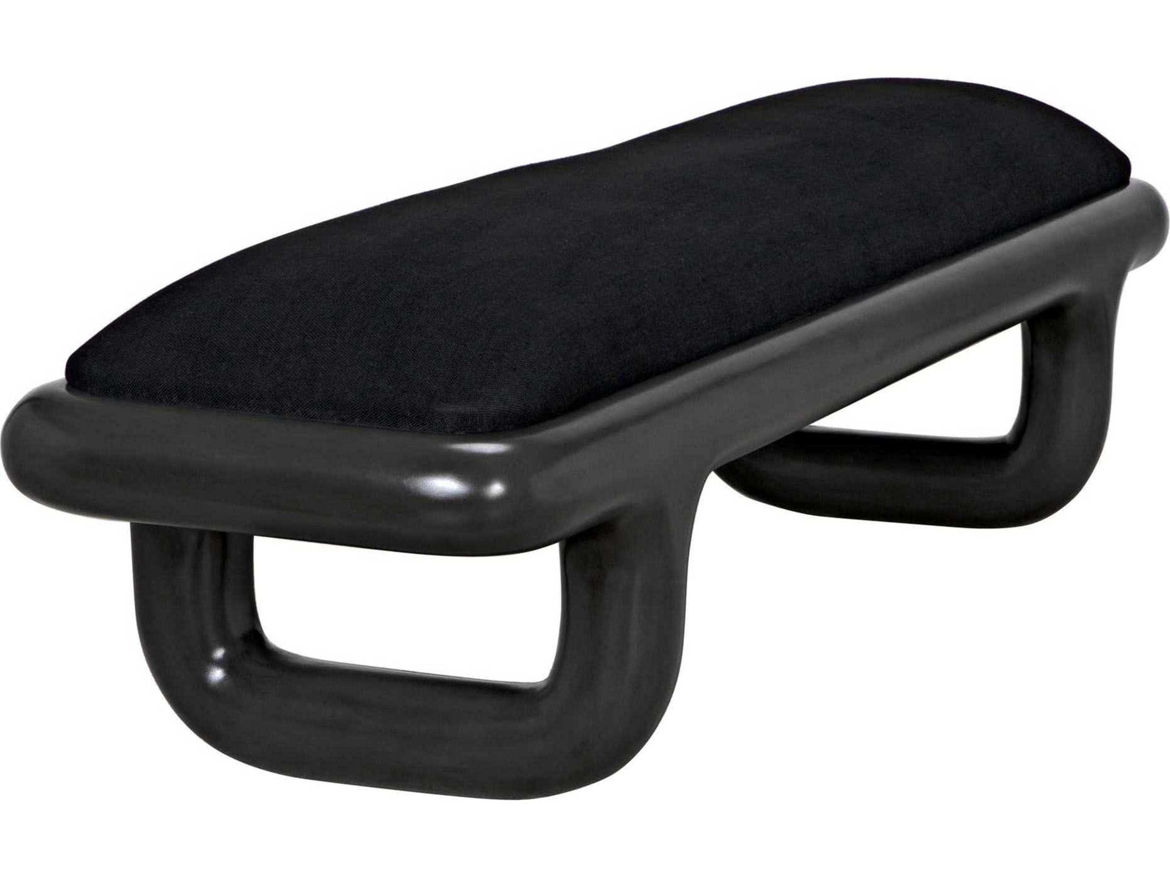 Noir Black Pale Upholstered Accent Bench